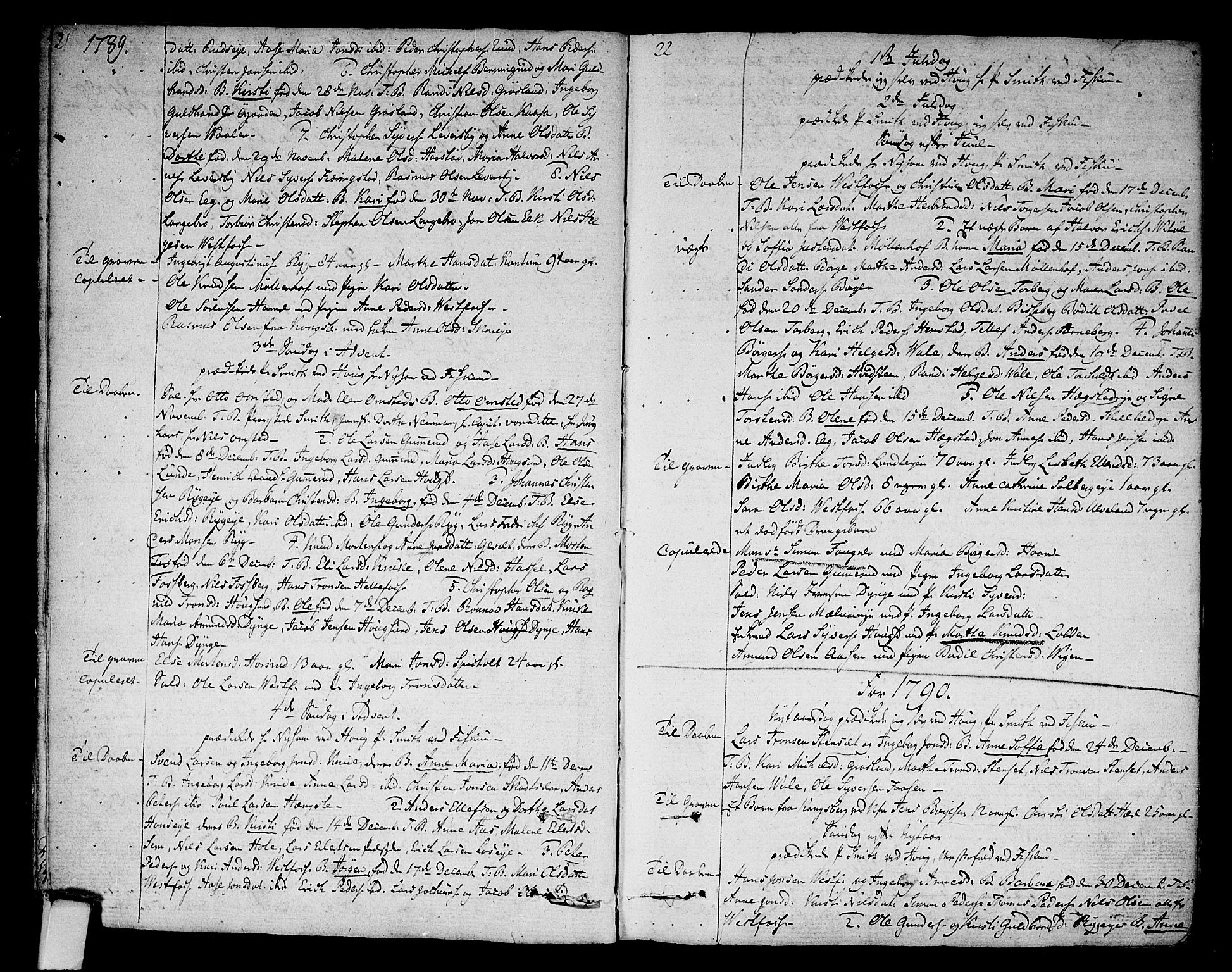 Eiker kirkebøker, SAKO/A-4/F/Fa/L0009: Parish register (official) no. I 9, 1789-1806, p. 21-22