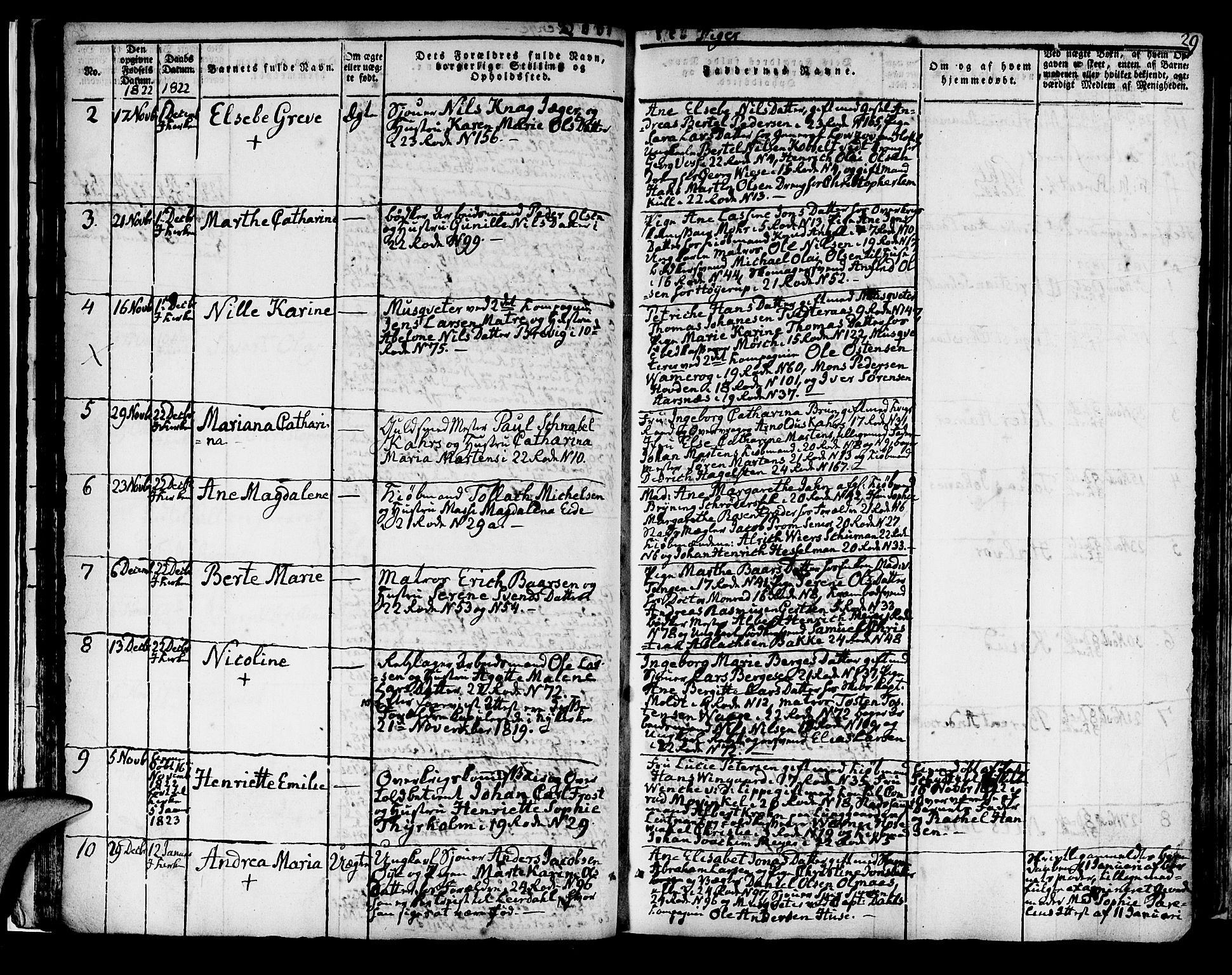 Korskirken sokneprestembete, AV/SAB-A-76101/H/Hab: Parish register (copy) no. A 3, 1821-1831, p. 29