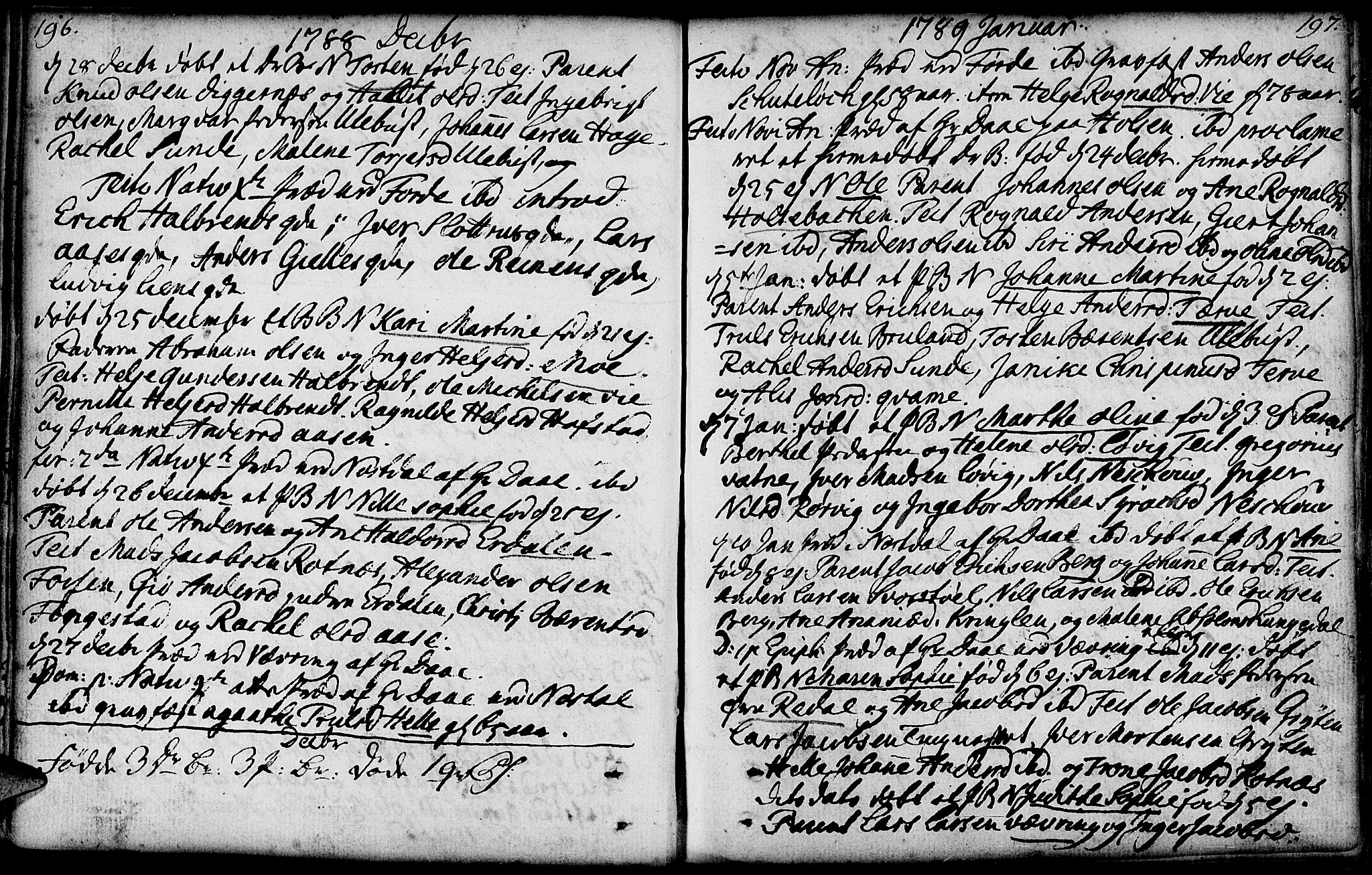 Førde sokneprestembete, SAB/A-79901/H/Haa/Haaa/L0004: Parish register (official) no. A 4, 1781-1803, p. 196-197