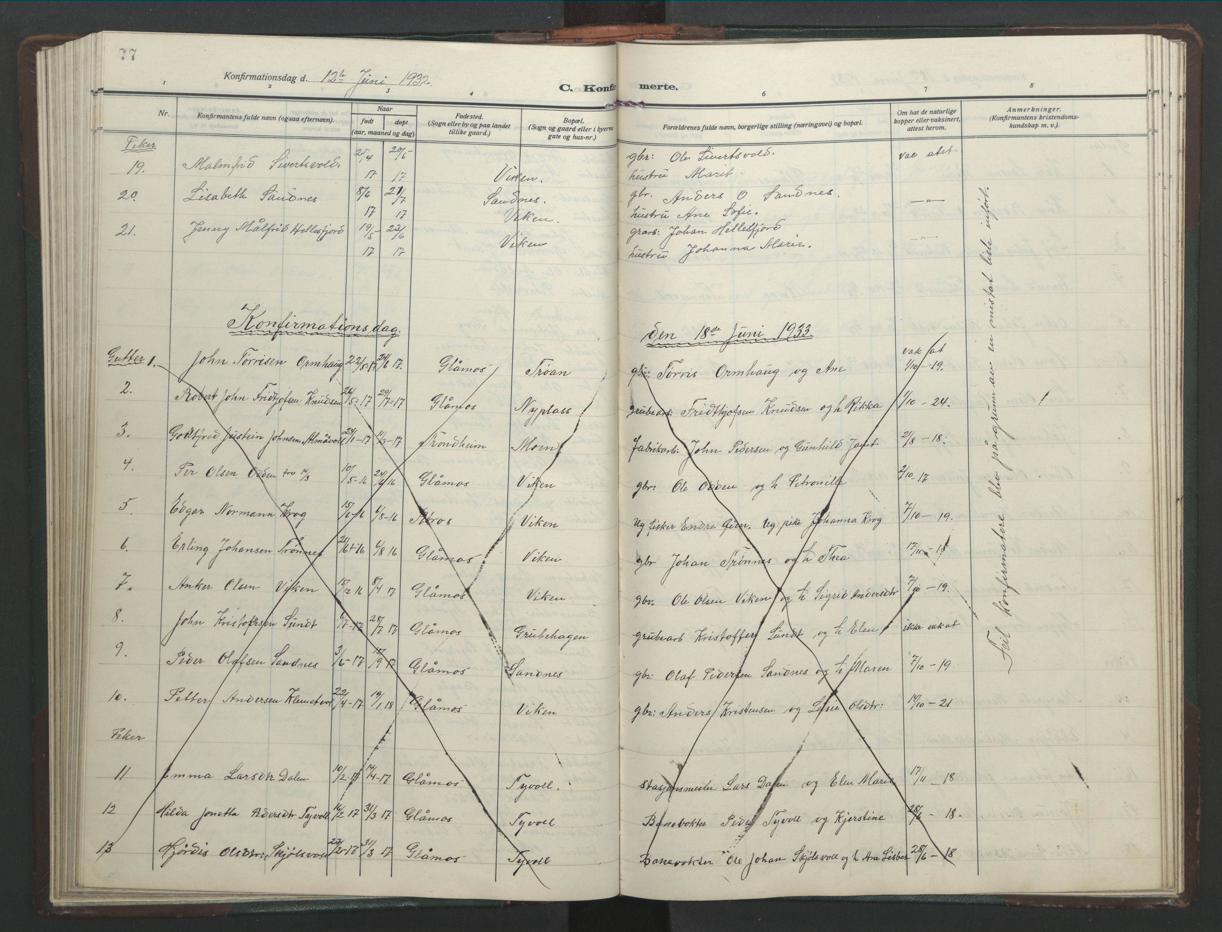 Ministerialprotokoller, klokkerbøker og fødselsregistre - Sør-Trøndelag, SAT/A-1456/682/L0947: Parish register (copy) no. 682C01, 1926-1968, p. 77