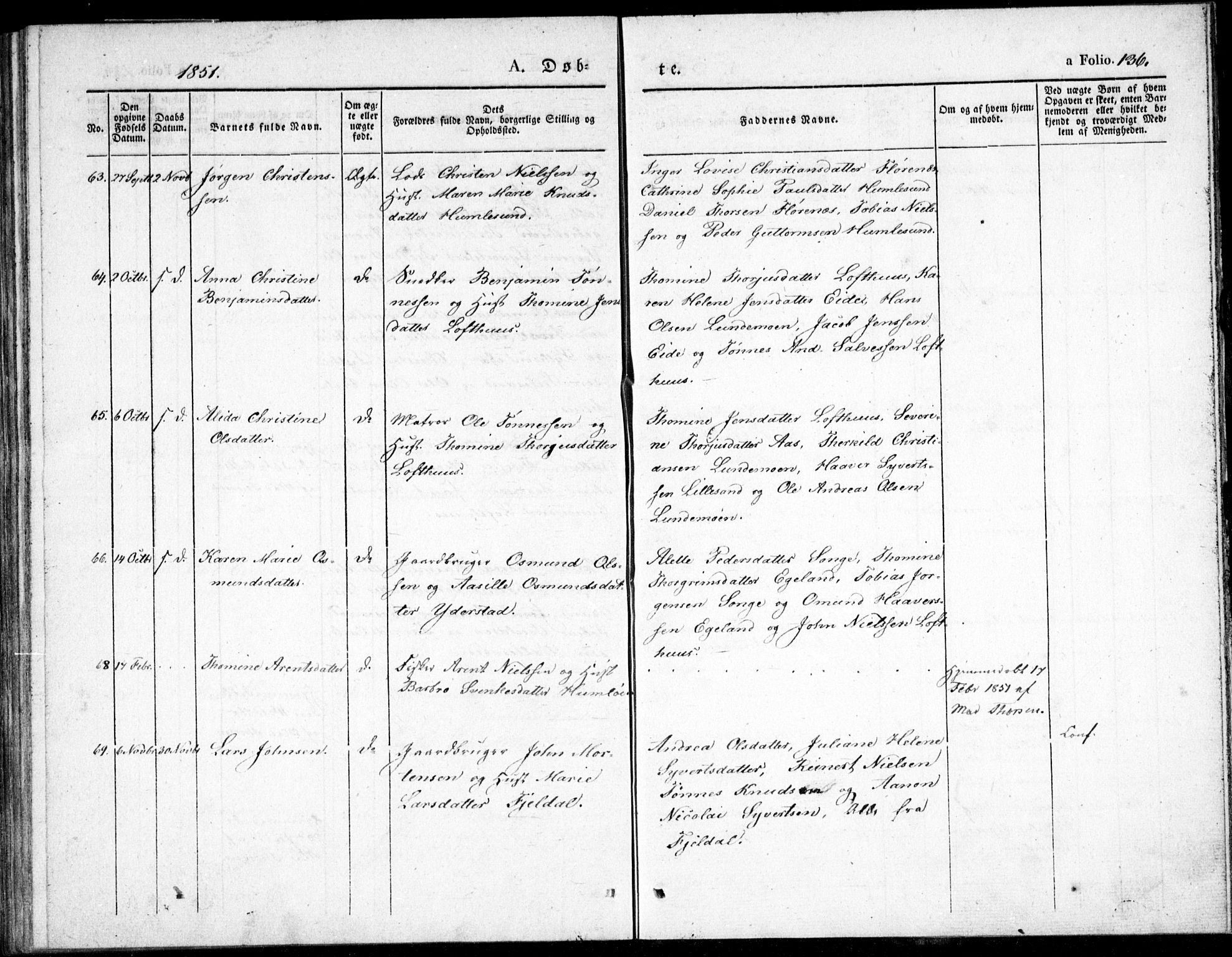 Vestre Moland sokneprestkontor, AV/SAK-1111-0046/F/Fb/Fbb/L0002: Parish register (copy) no. B 2, 1836-1851, p. 136