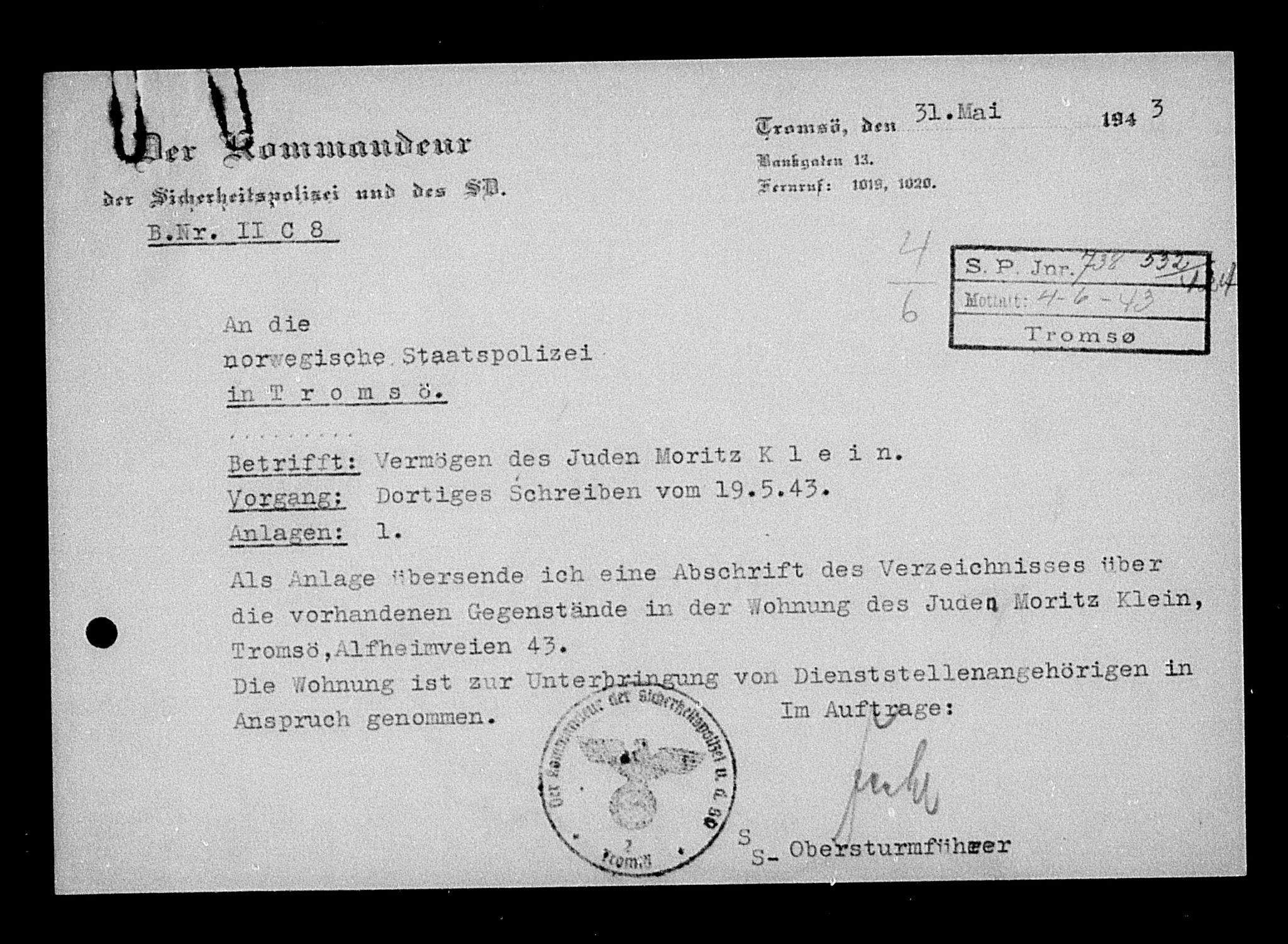 Justisdepartementet, Tilbakeføringskontoret for inndratte formuer, AV/RA-S-1564/H/Hc/Hcb/L0914: --, 1945-1947, p. 98