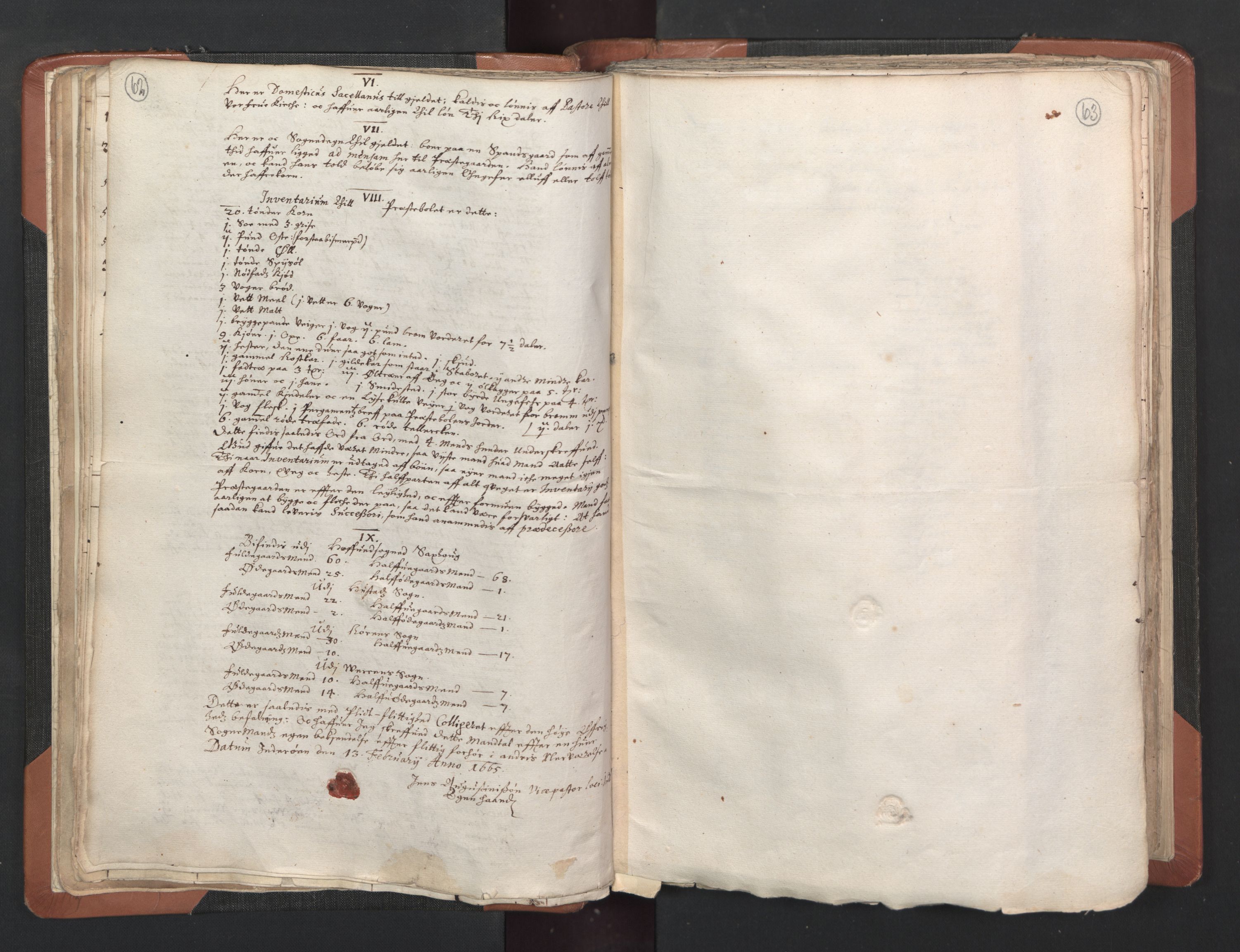 RA, Vicar's Census 1664-1666, no. 33: Innherad deanery, 1664-1666, p. 62-63