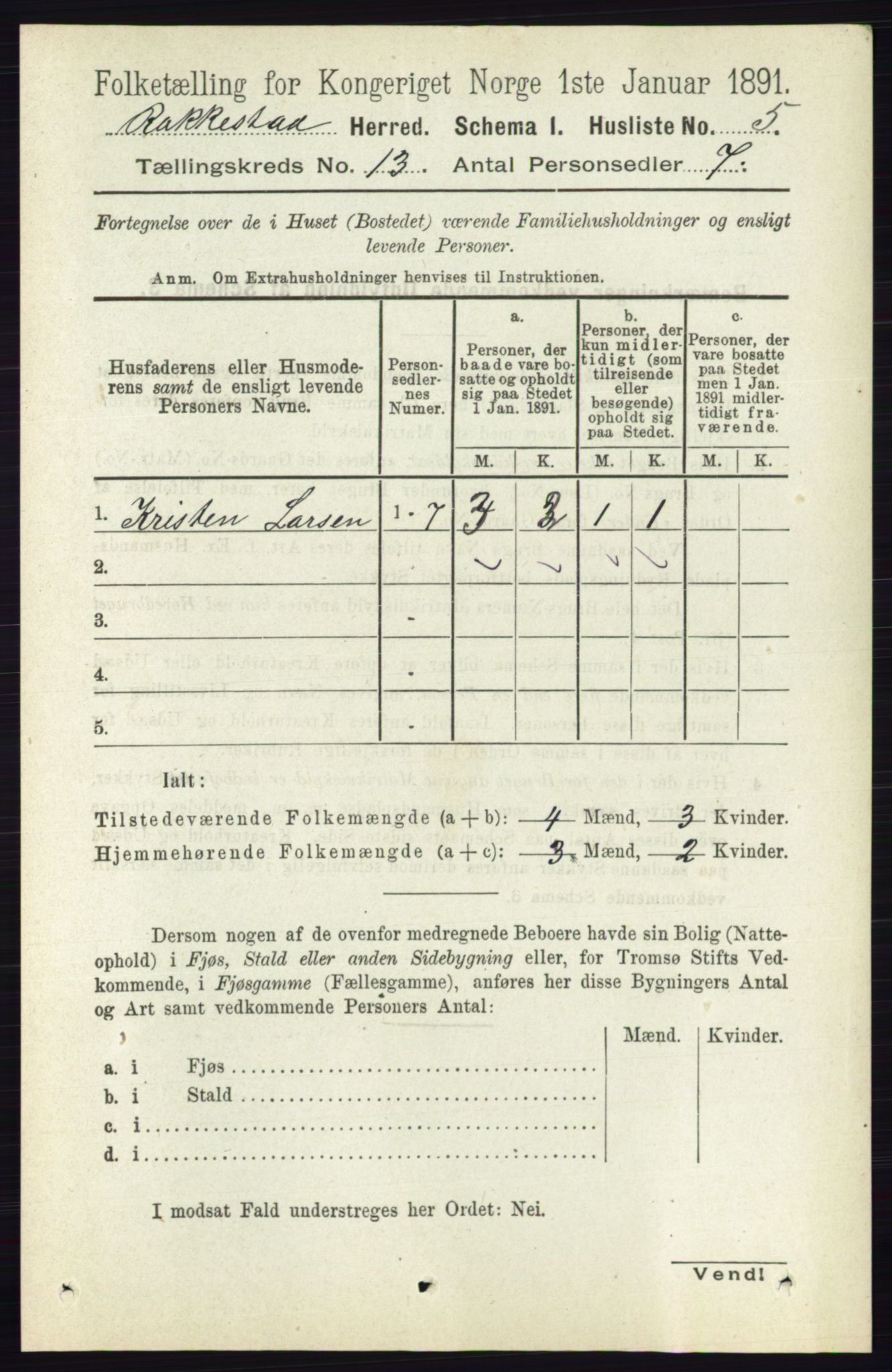 RA, 1891 census for 0128 Rakkestad, 1891, p. 6324