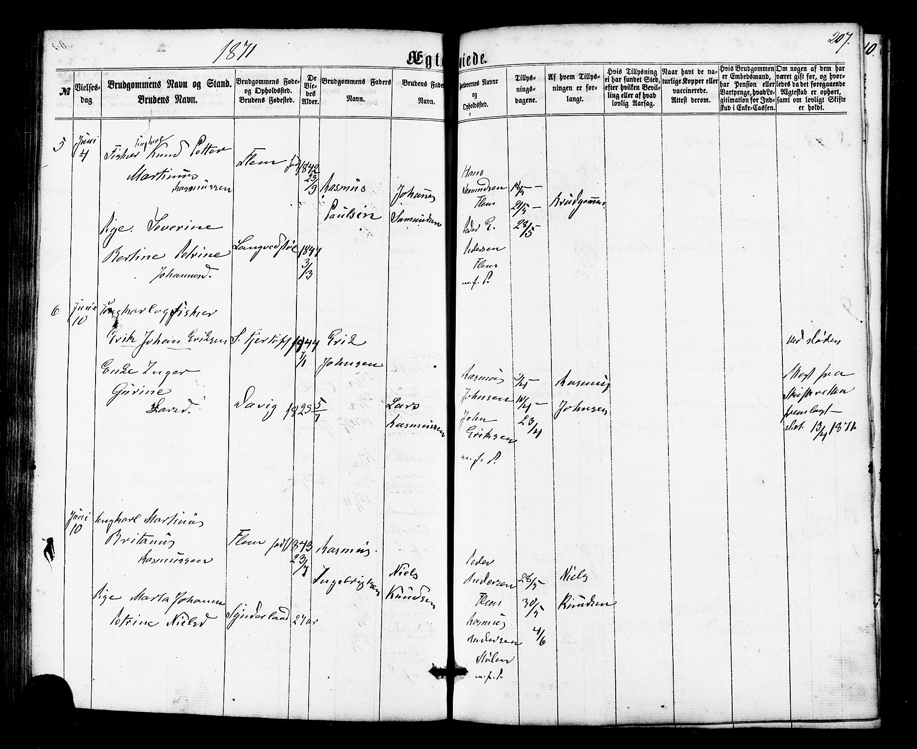 Ministerialprotokoller, klokkerbøker og fødselsregistre - Møre og Romsdal, AV/SAT-A-1454/536/L0498: Parish register (official) no. 536A07, 1862-1875, p. 207