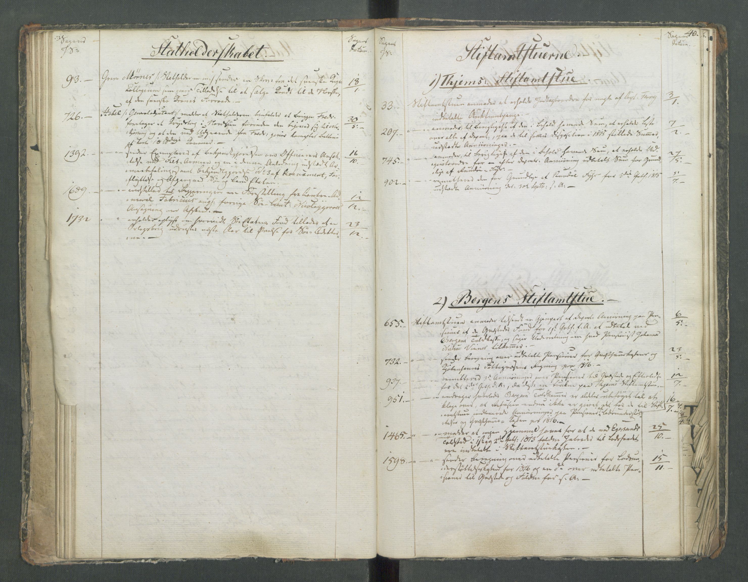 Marinedepartementet/ Marine- og postdepartementet, RA/RAFA-3792/C/L0005: 7de Departements Register, 1817, p. 40