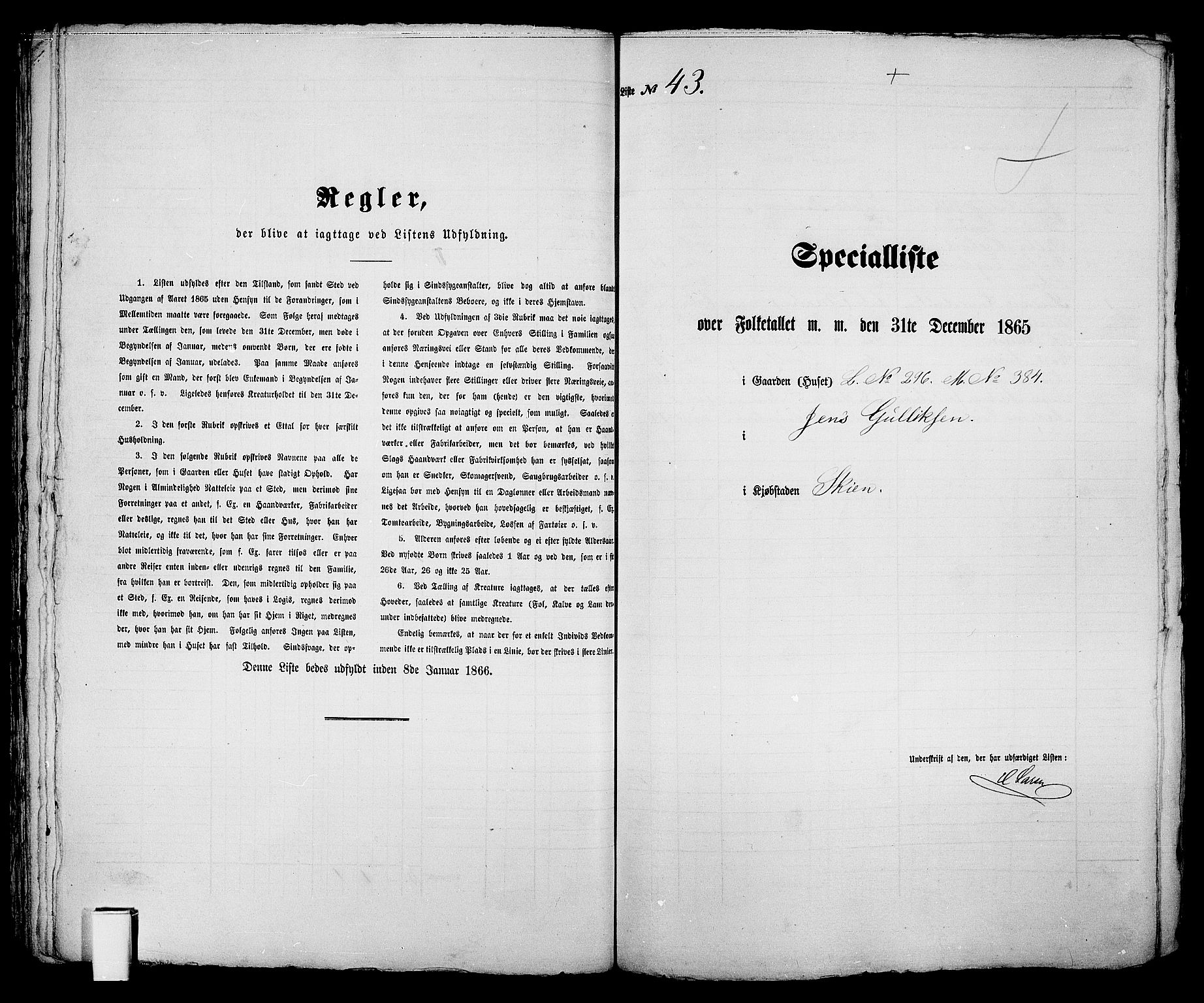 RA, 1865 census for Skien, 1865, p. 97