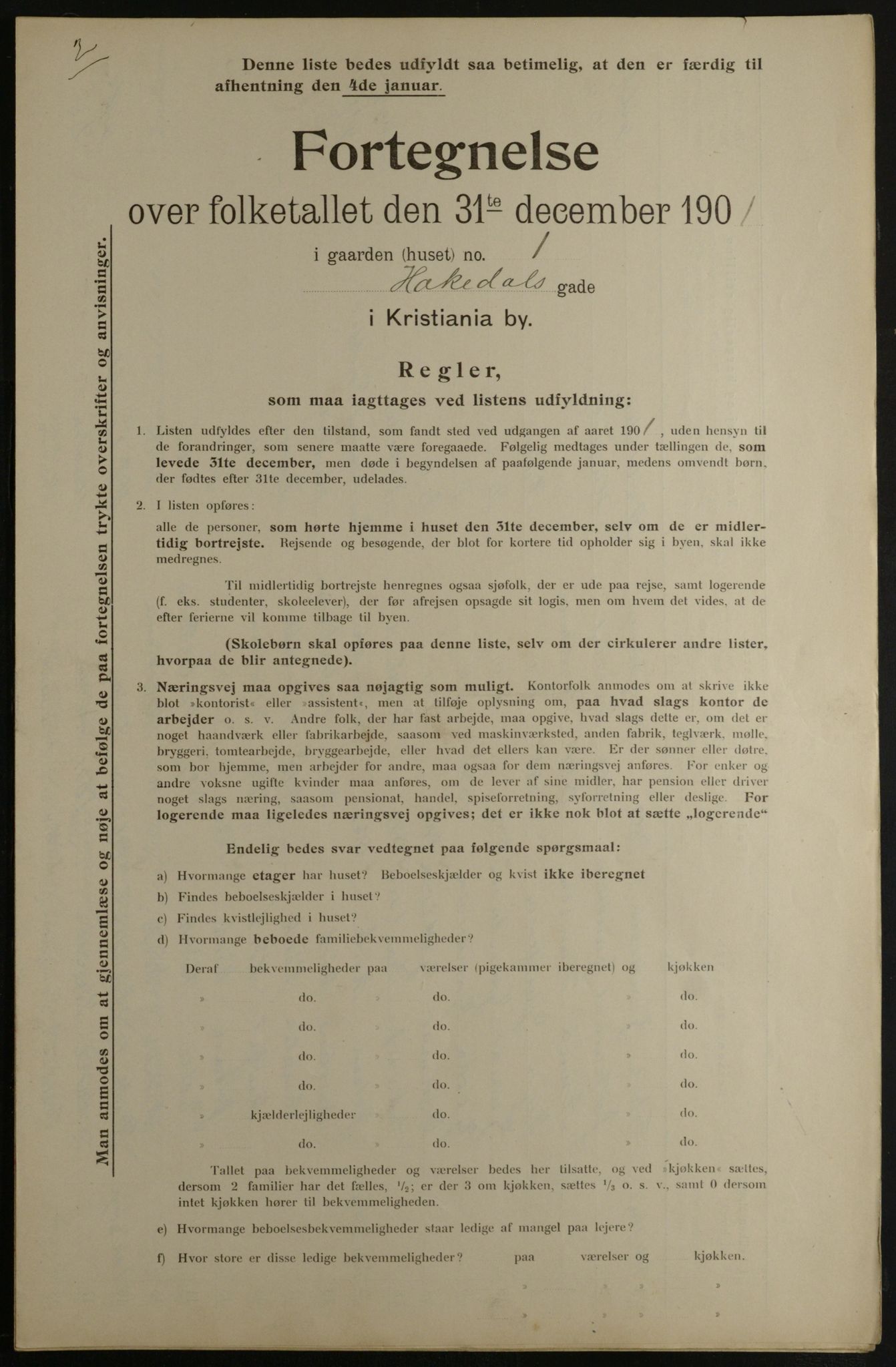 OBA, Municipal Census 1901 for Kristiania, 1901, p. 5496