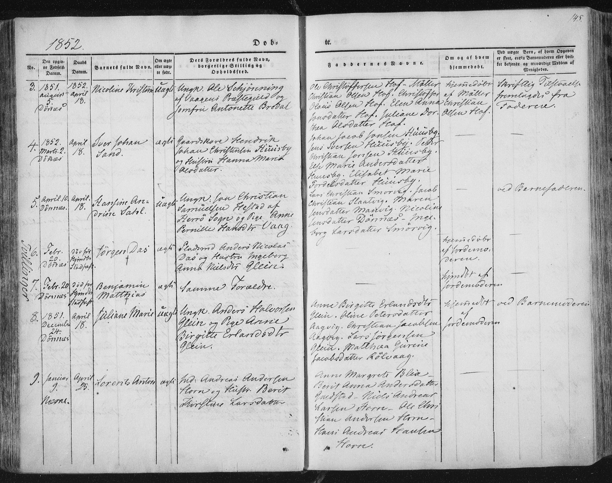 Ministerialprotokoller, klokkerbøker og fødselsregistre - Nordland, AV/SAT-A-1459/838/L0549: Parish register (official) no. 838A07, 1840-1854, p. 145