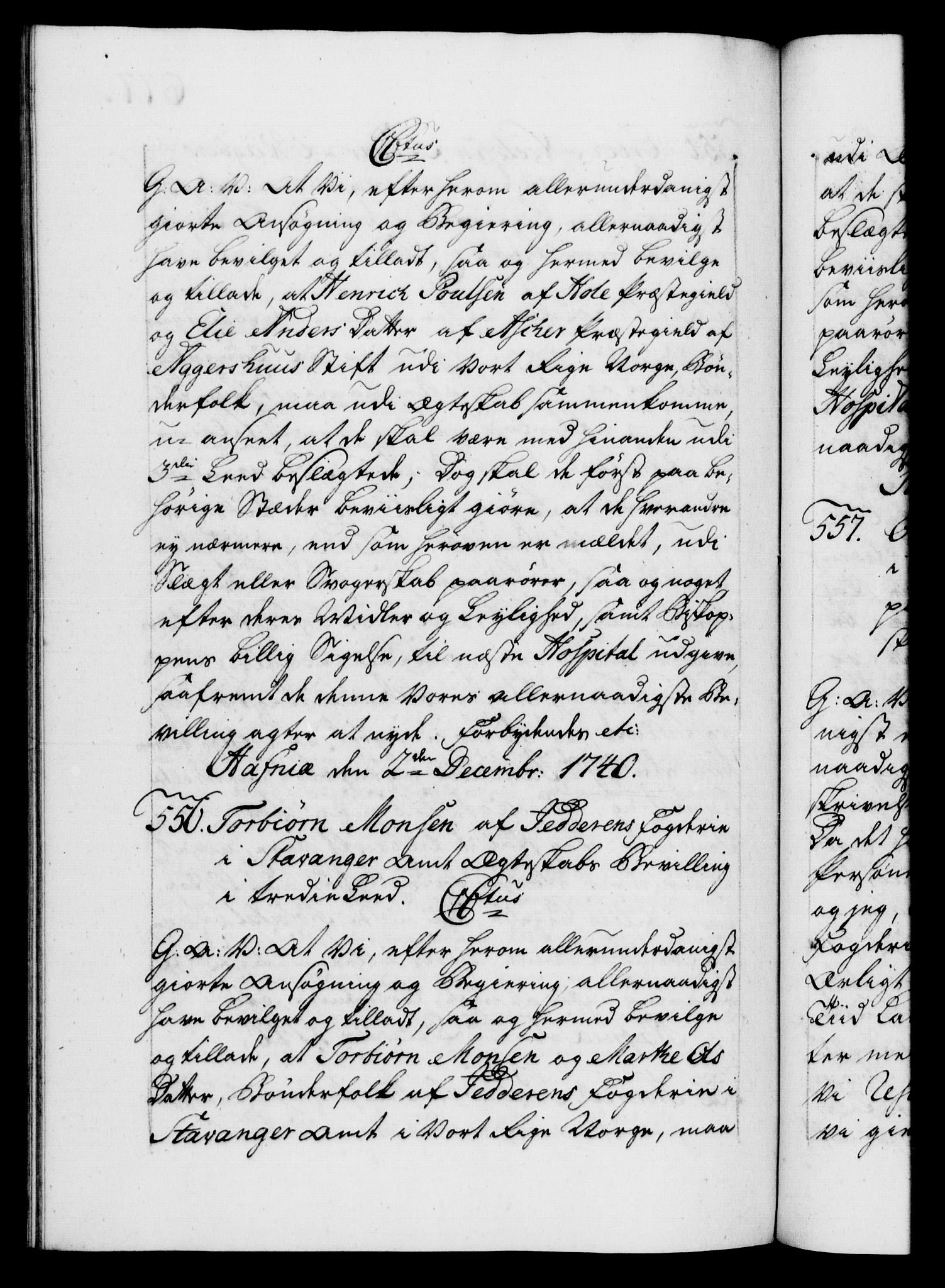 Danske Kanselli 1572-1799, AV/RA-EA-3023/F/Fc/Fca/Fcaa/L0031: Norske registre, 1739-1740, p. 677b