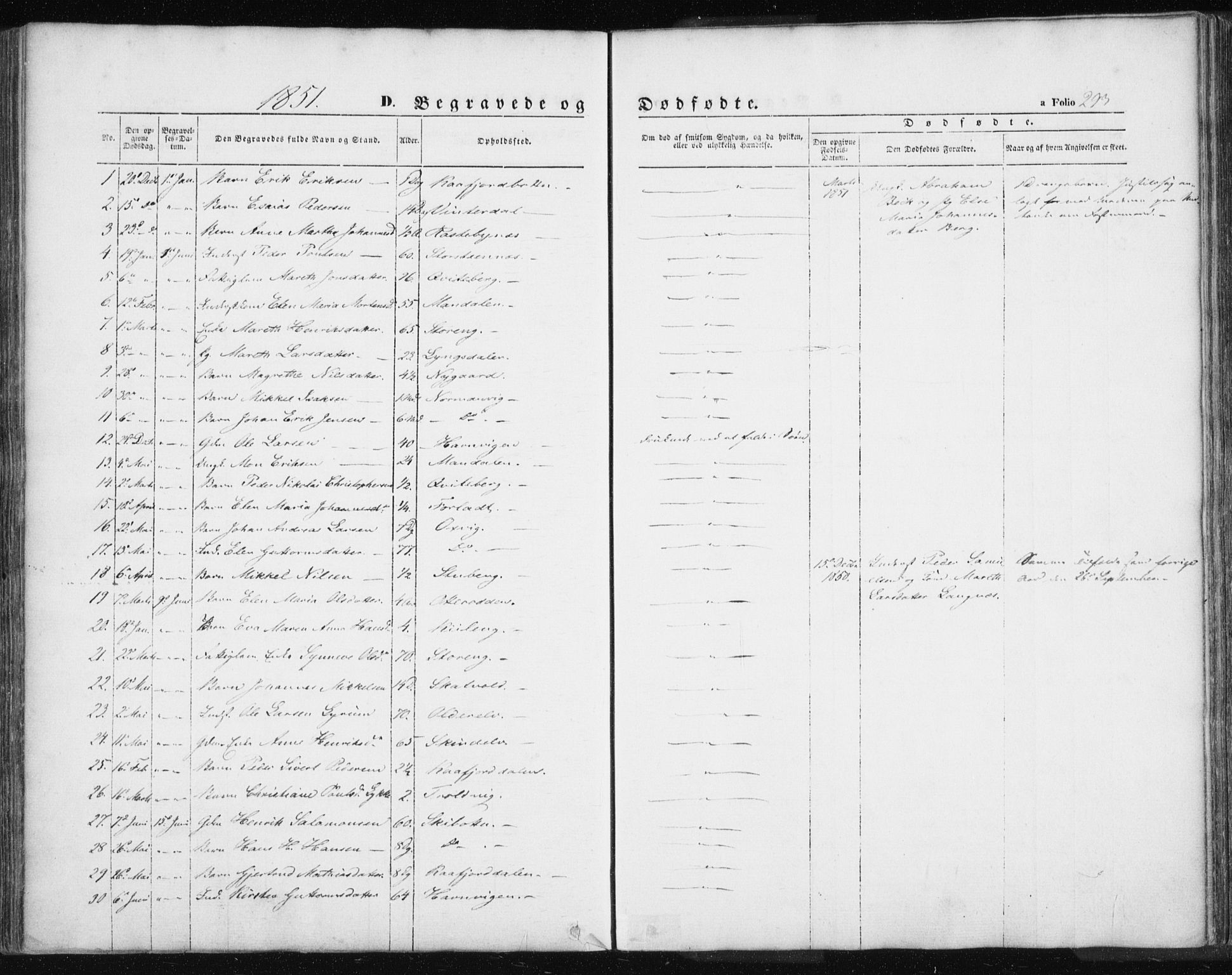 Lyngen sokneprestembete, AV/SATØ-S-1289/H/He/Hea/L0004kirke: Parish register (official) no. 4, 1839-1858, p. 293