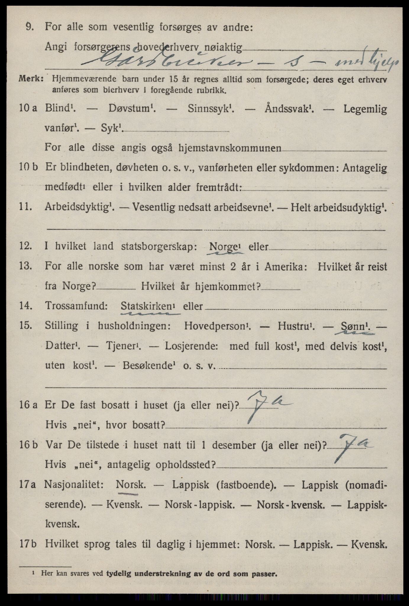 SAT, 1920 census for Byneset, 1920, p. 1235