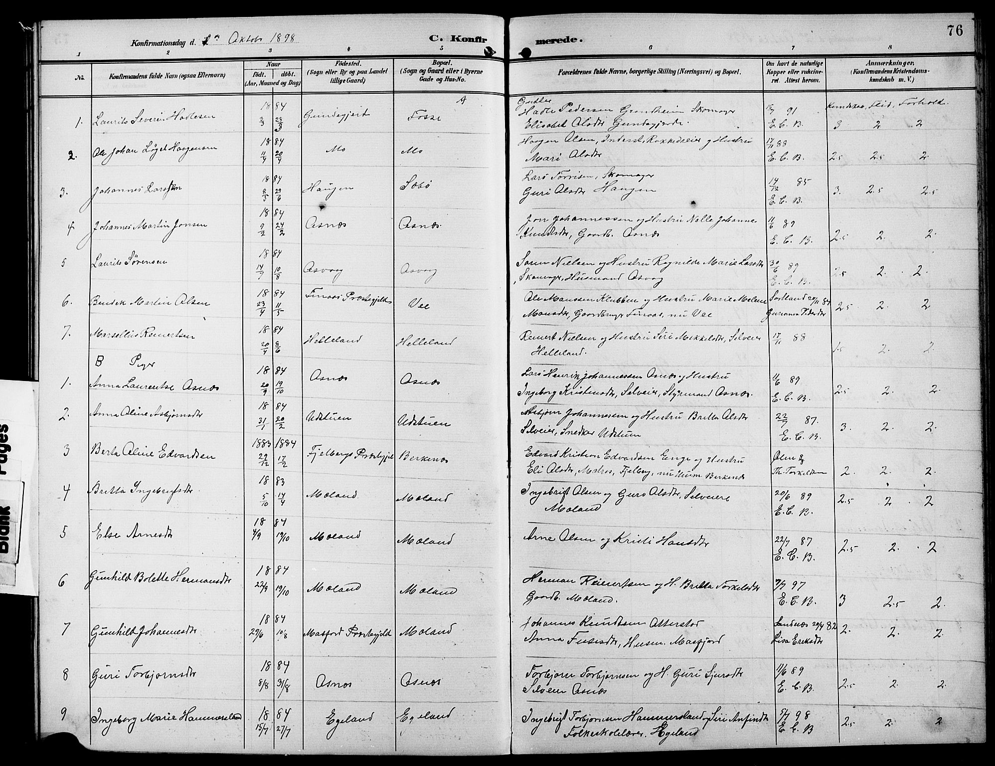 Etne sokneprestembete, SAB/A-75001/H/Hab: Parish register (copy) no. B 5, 1898-1926, p. 76