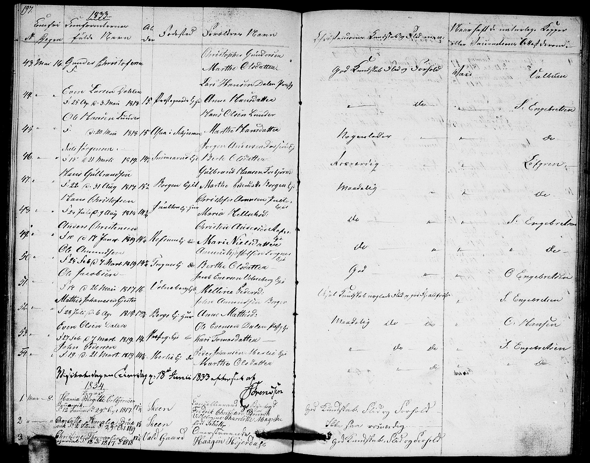 Sørum prestekontor Kirkebøker, AV/SAO-A-10303/G/Ga/L0002: Parish register (copy) no. I 2, 1829-1845, p. 197