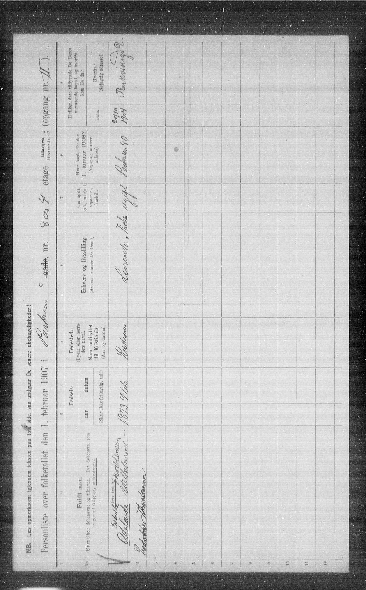 OBA, Municipal Census 1907 for Kristiania, 1907, p. 40205