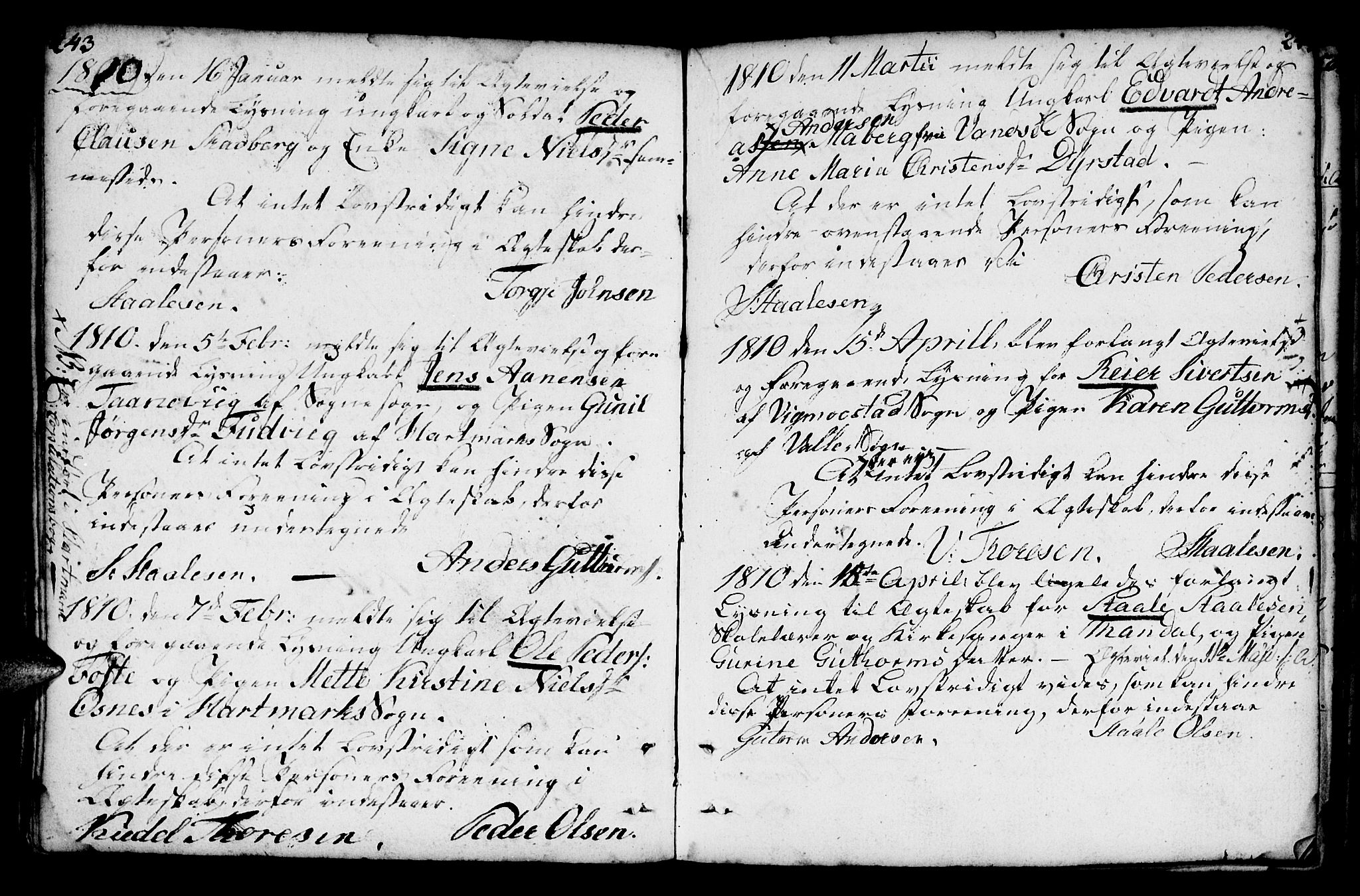 Mandal sokneprestkontor, AV/SAK-1111-0030/F/Fa/Faa/L0007: Parish register (official) no. A 7, 1783-1818, p. 243-244