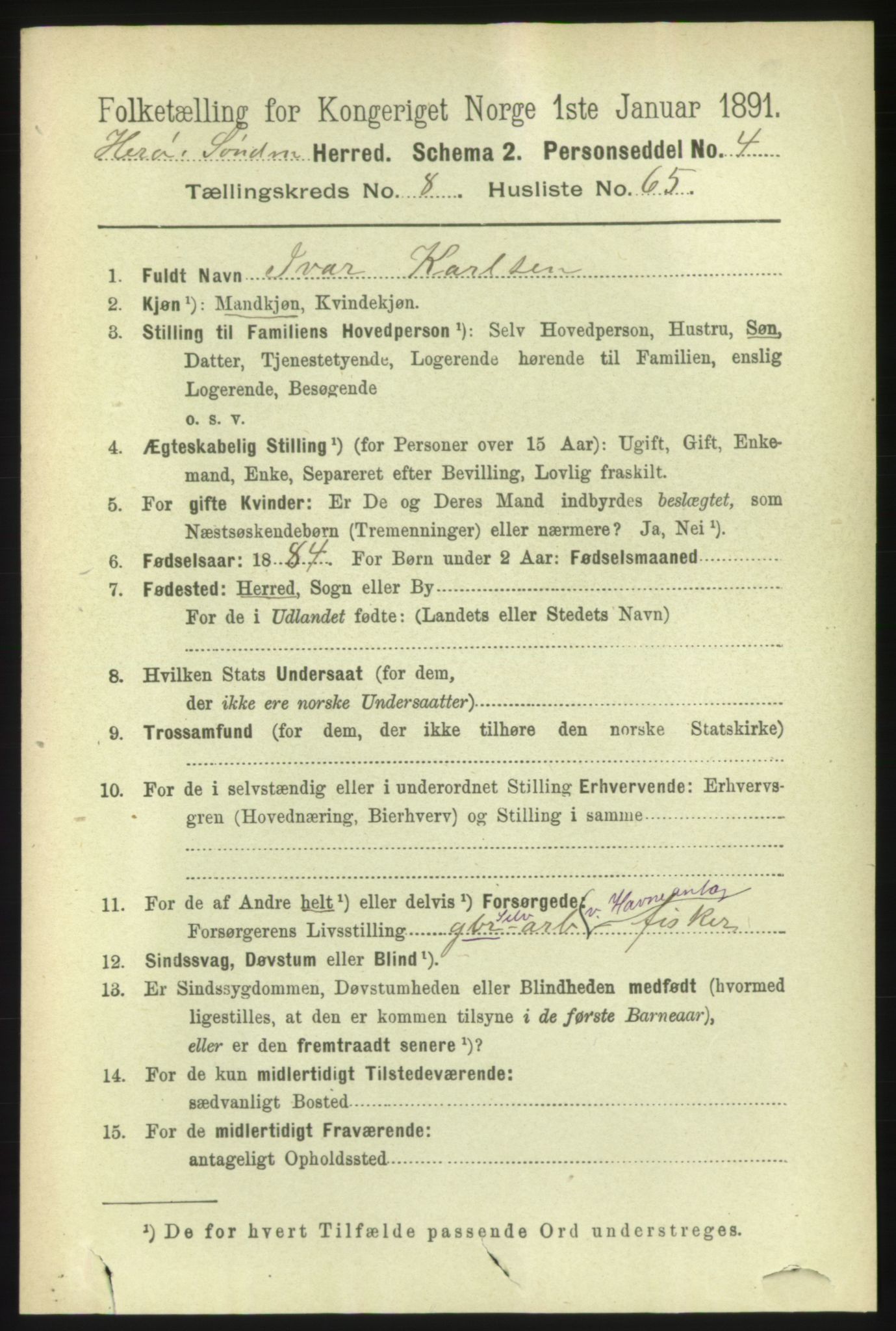 RA, 1891 census for 1515 Herøy, 1891, p. 3600