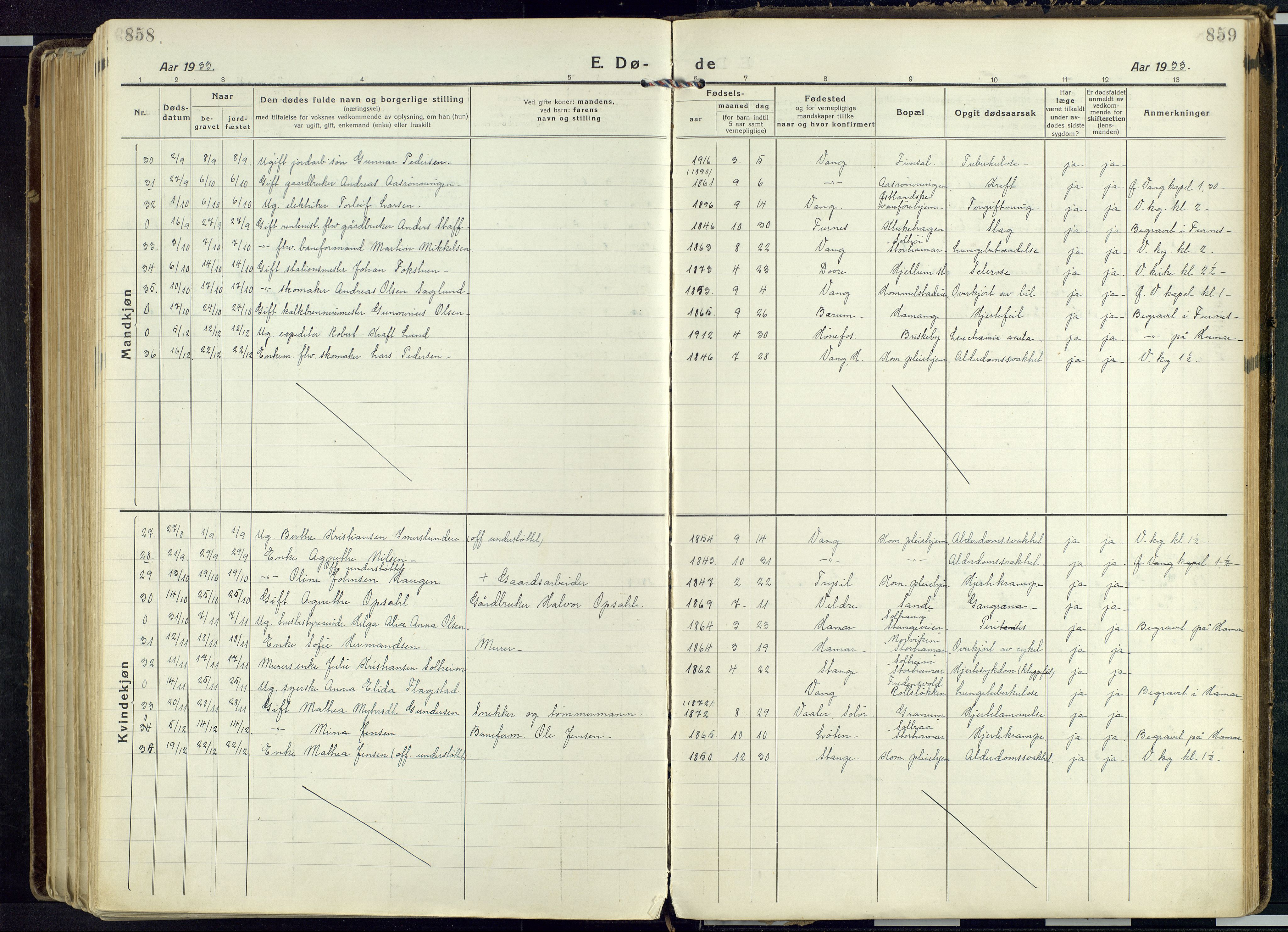 Vang prestekontor, Hedmark, SAH/PREST-008/H/Ha/Haa/L0022: Parish register (official) no. 22, 1918-1944, p. 858-859