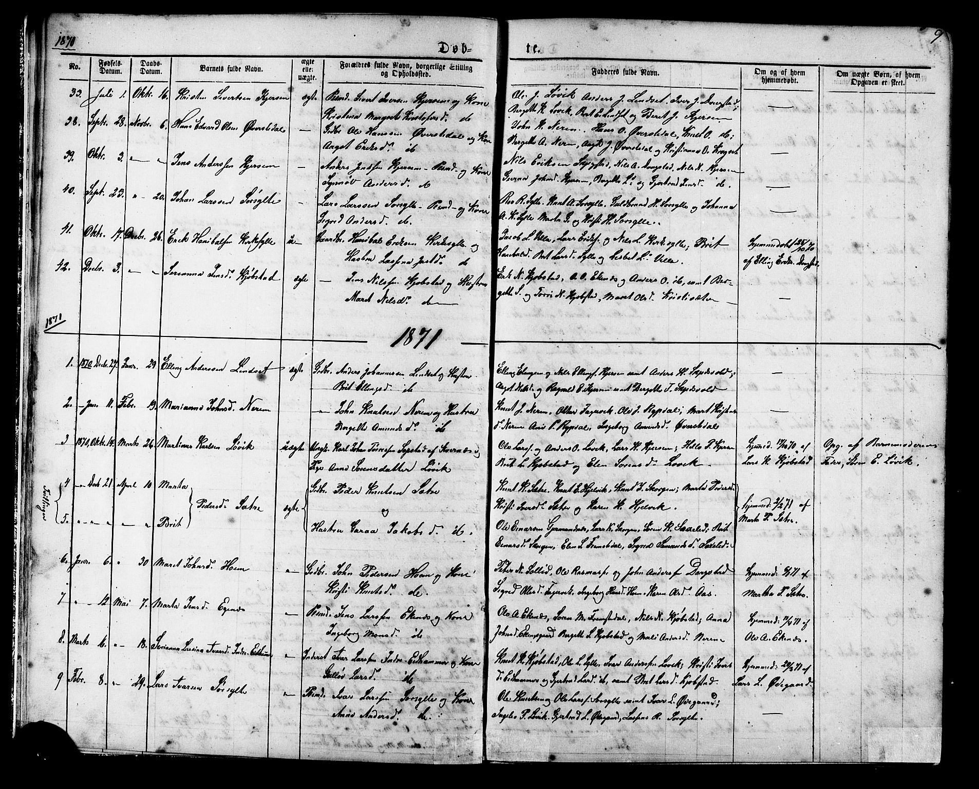 Ministerialprotokoller, klokkerbøker og fødselsregistre - Møre og Romsdal, SAT/A-1454/541/L0547: Parish register (copy) no. 541C02, 1867-1921, p. 9