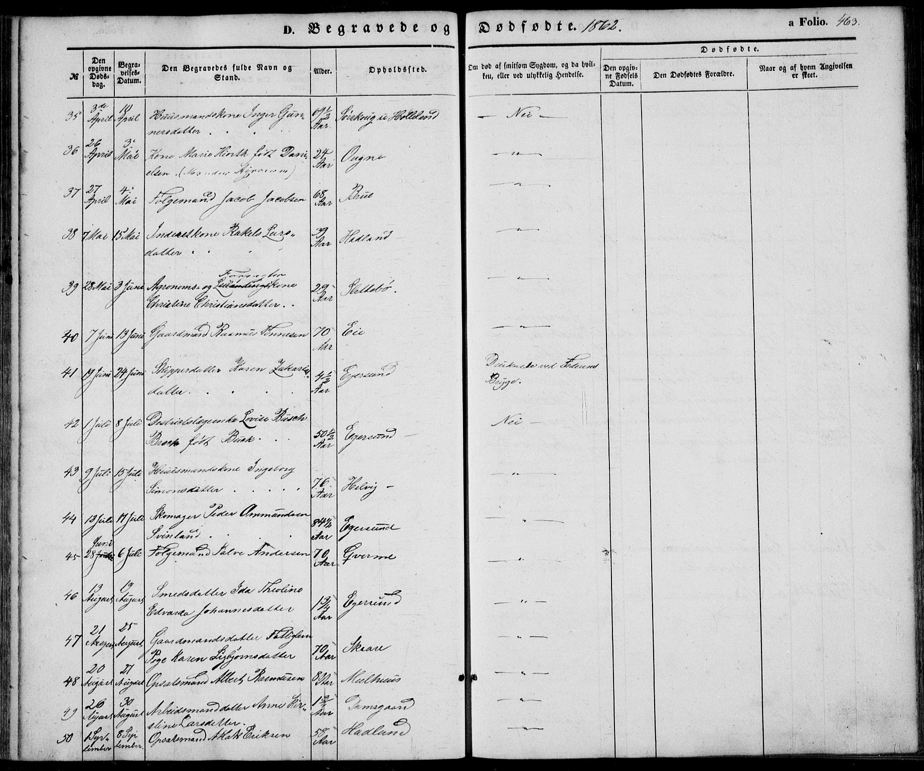 Eigersund sokneprestkontor, AV/SAST-A-101807/S08/L0013: Parish register (official) no. A 12.2, 1850-1865, p. 463