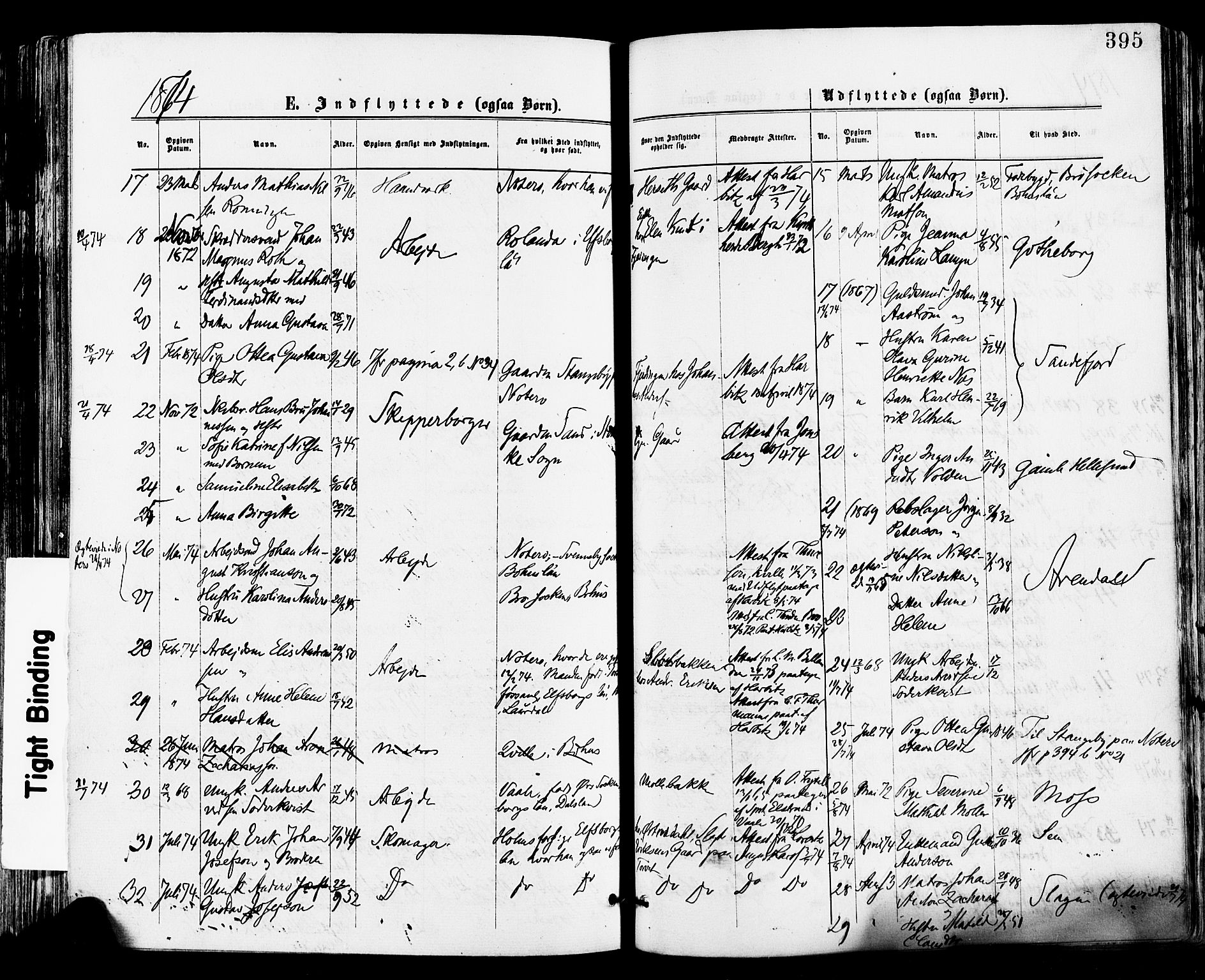 Tønsberg kirkebøker, AV/SAKO-A-330/F/Fa/L0010: Parish register (official) no. I 10, 1874-1880, p. 395