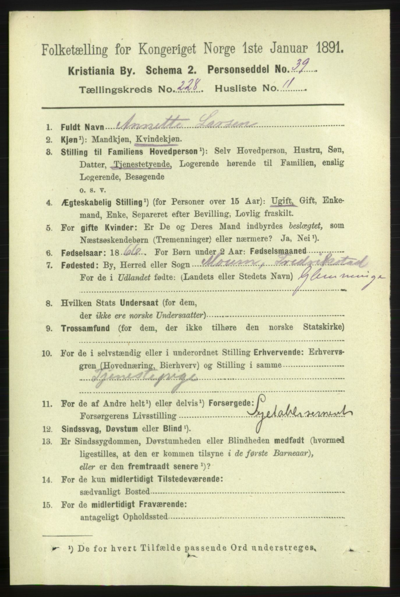 RA, 1891 census for 0301 Kristiania, 1891, p. 139710