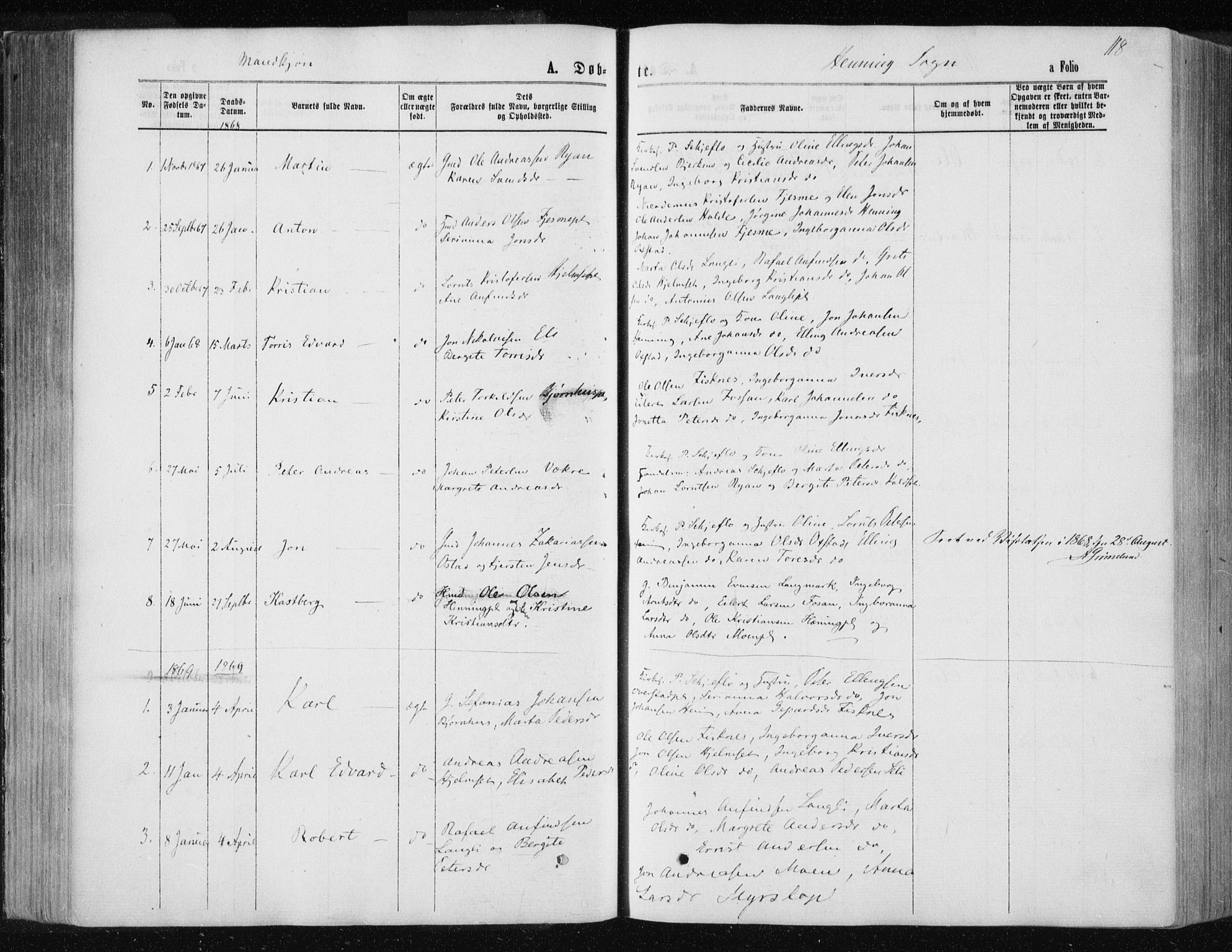 Ministerialprotokoller, klokkerbøker og fødselsregistre - Nord-Trøndelag, SAT/A-1458/735/L0345: Parish register (official) no. 735A08 /3, 1863-1872, p. 118