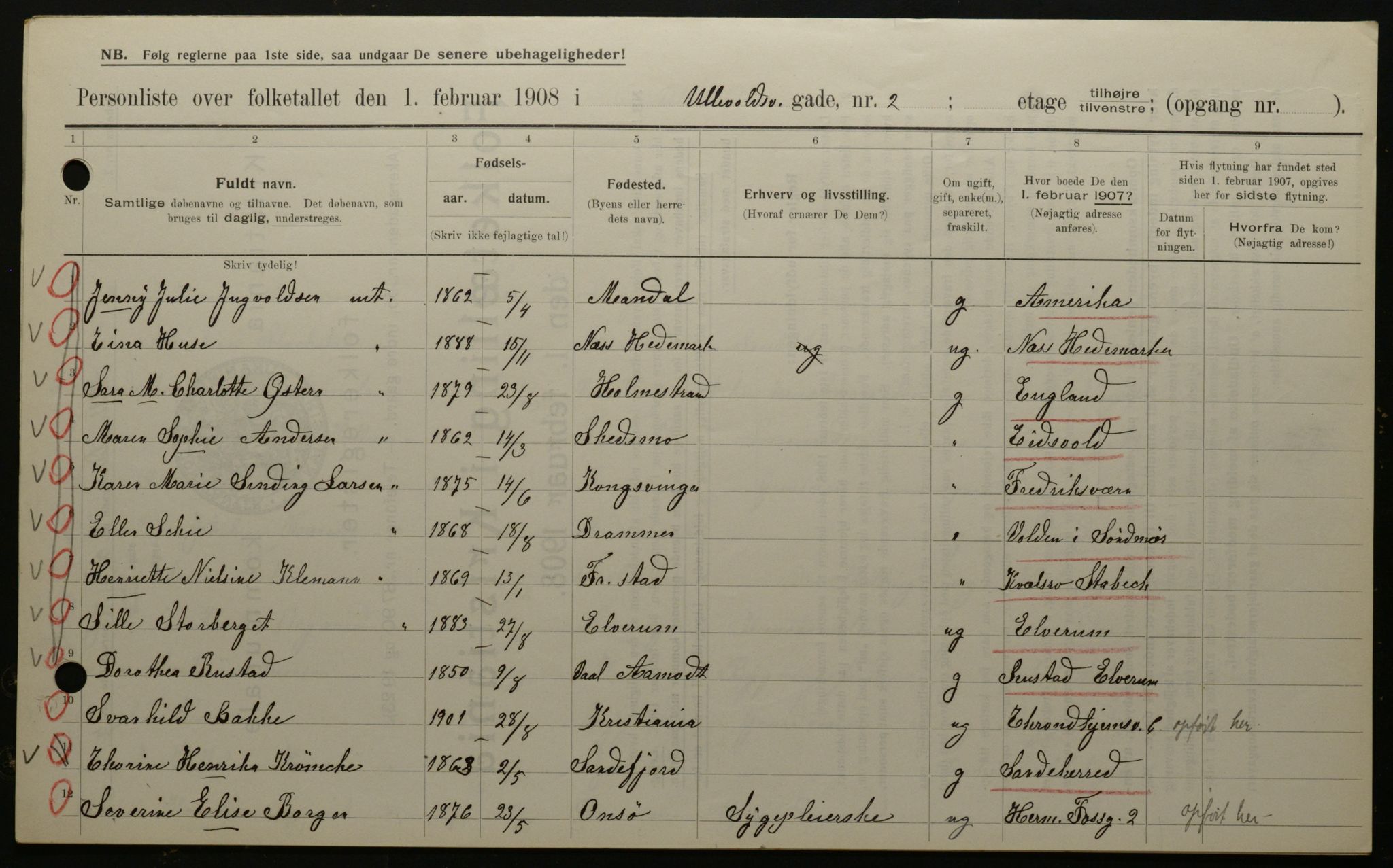 OBA, Municipal Census 1908 for Kristiania, 1908, p. 106727