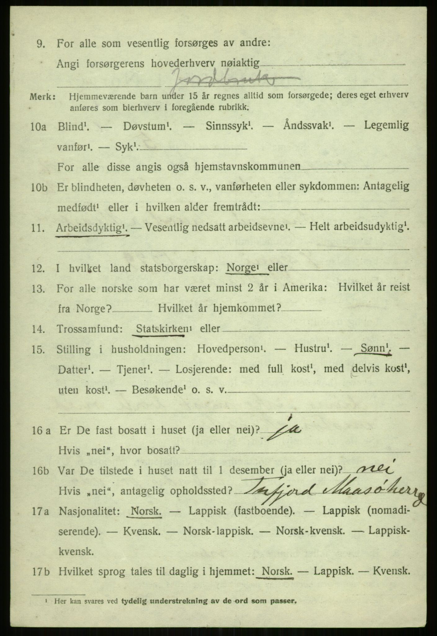 SATØ, 1920 census for Tromsøysund, 1920, p. 2531