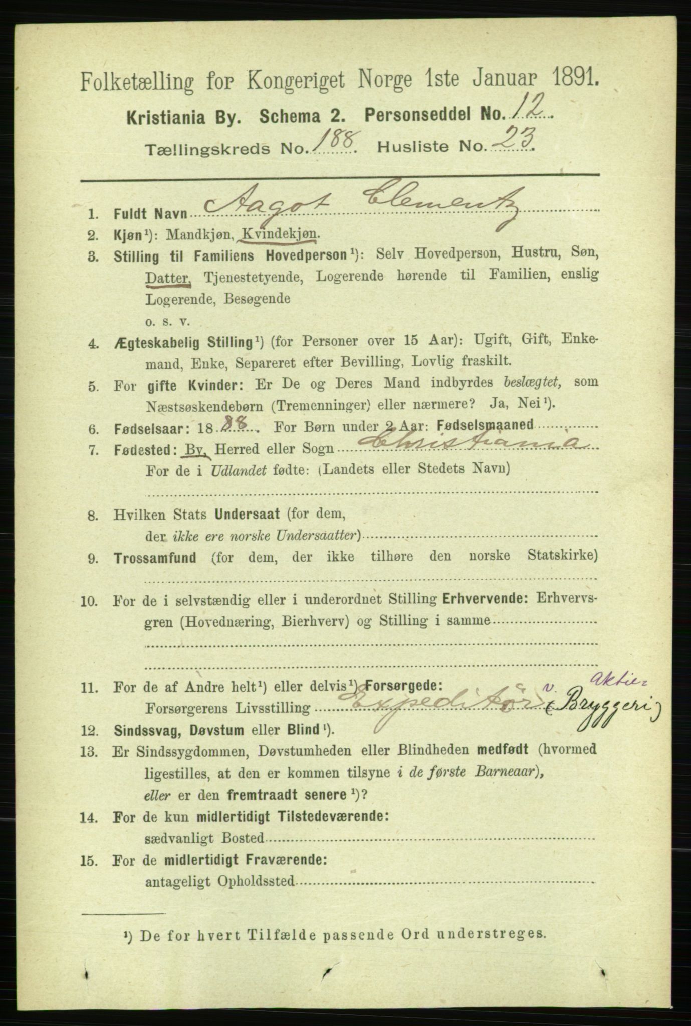 RA, 1891 census for 0301 Kristiania, 1891, p. 112938