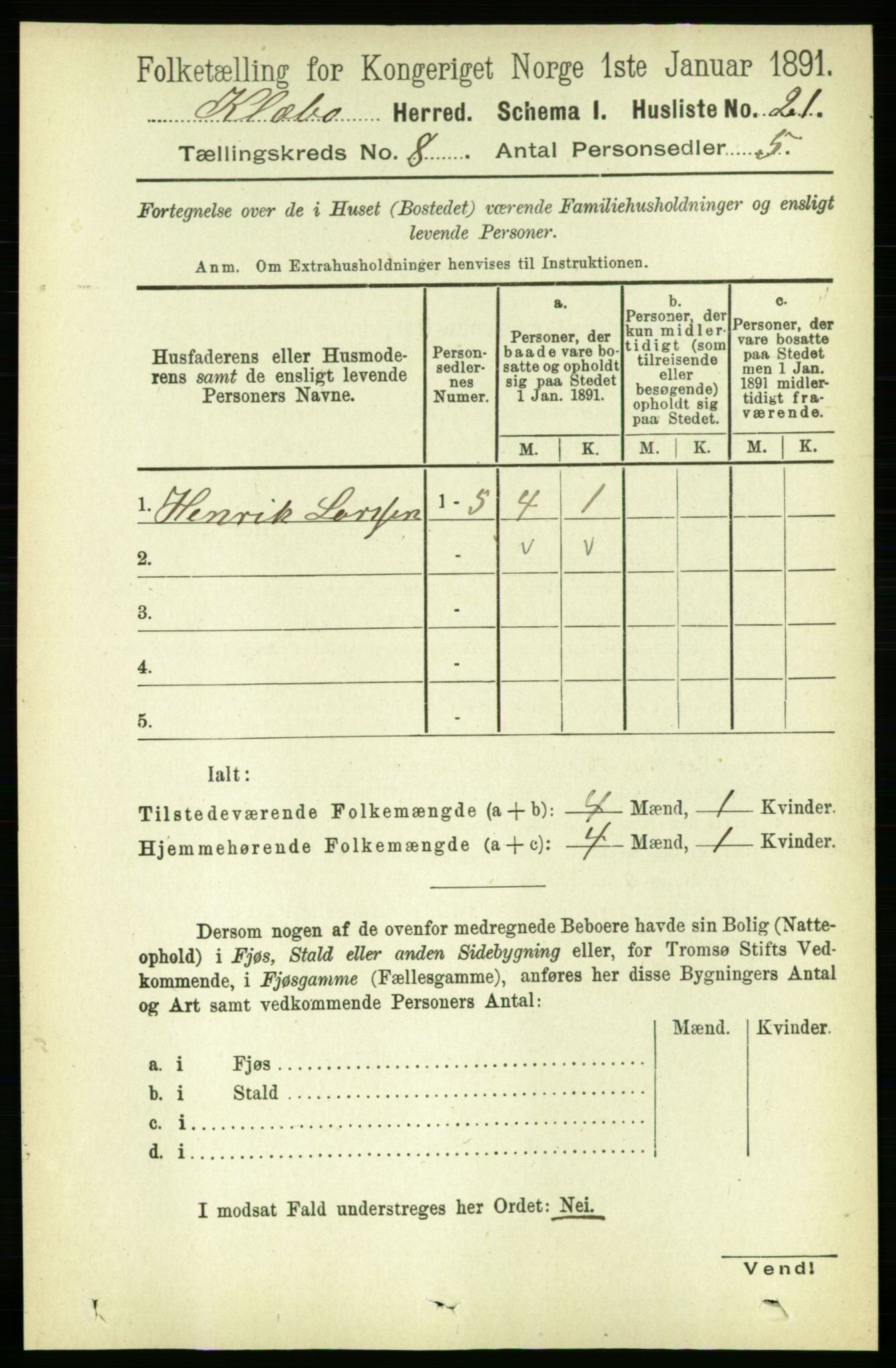 RA, 1891 census for 1662 Klæbu, 1891, p. 1546