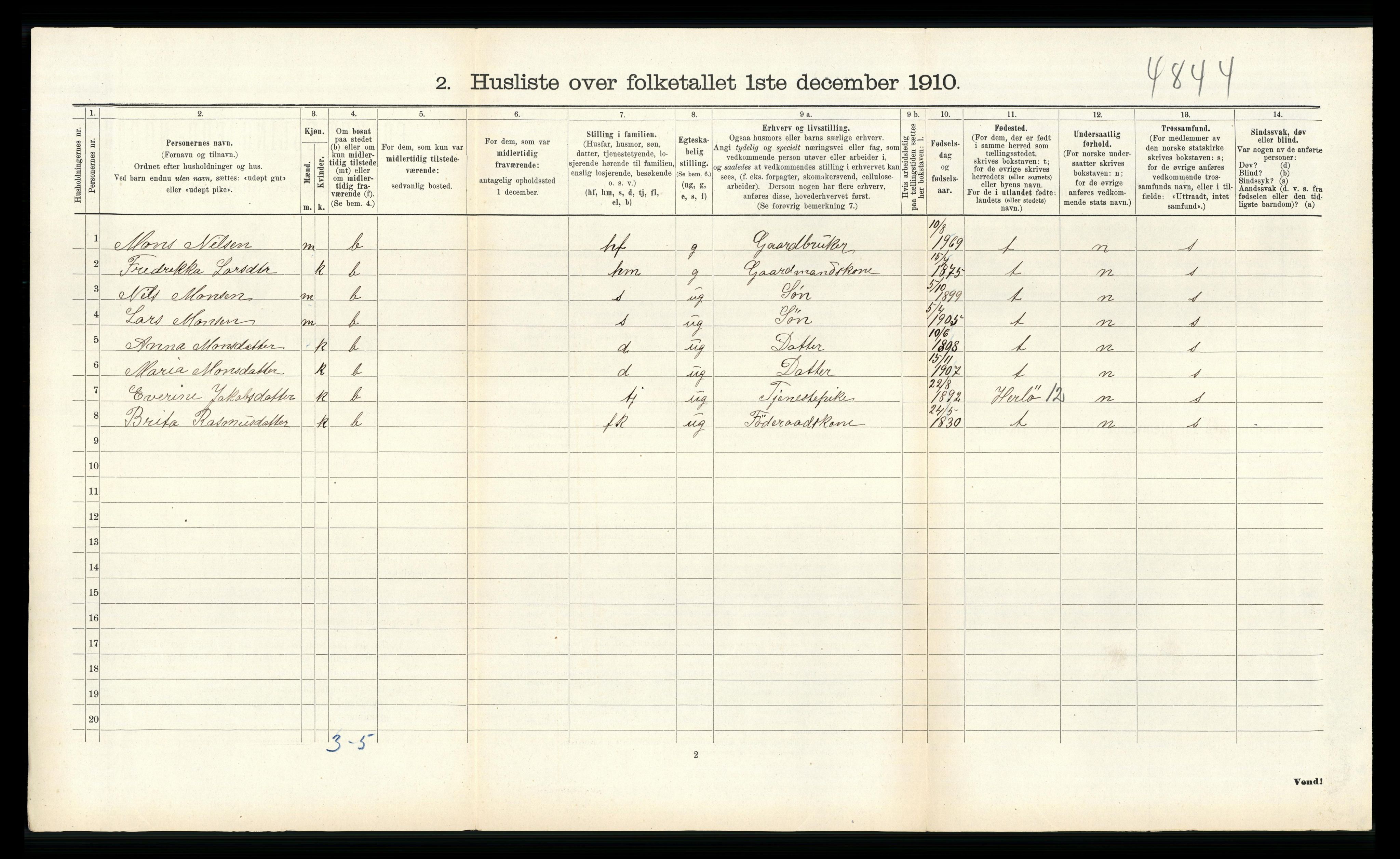 RA, 1910 census for Alversund, 1910, p. 557
