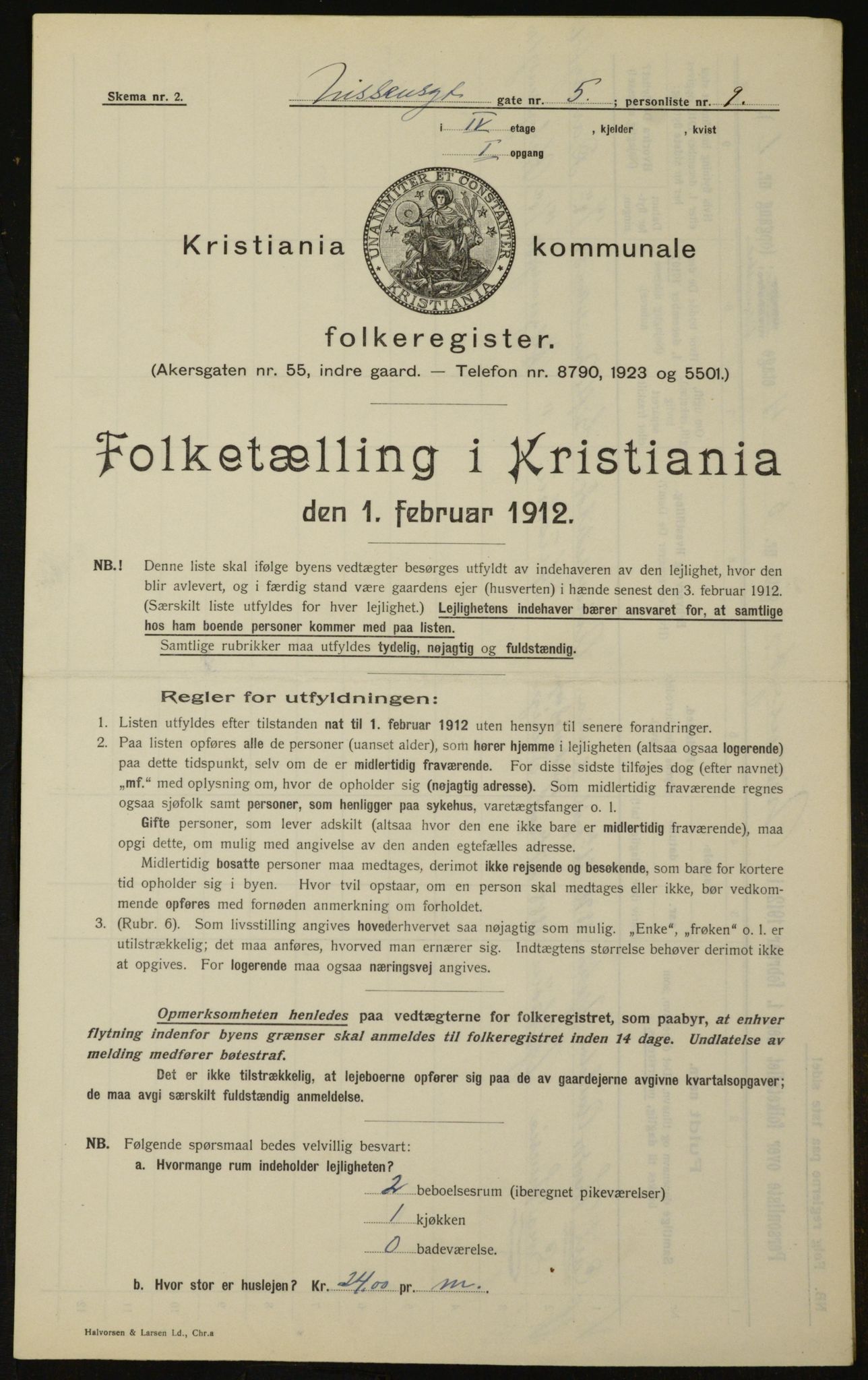 OBA, Municipal Census 1912 for Kristiania, 1912, p. 71772