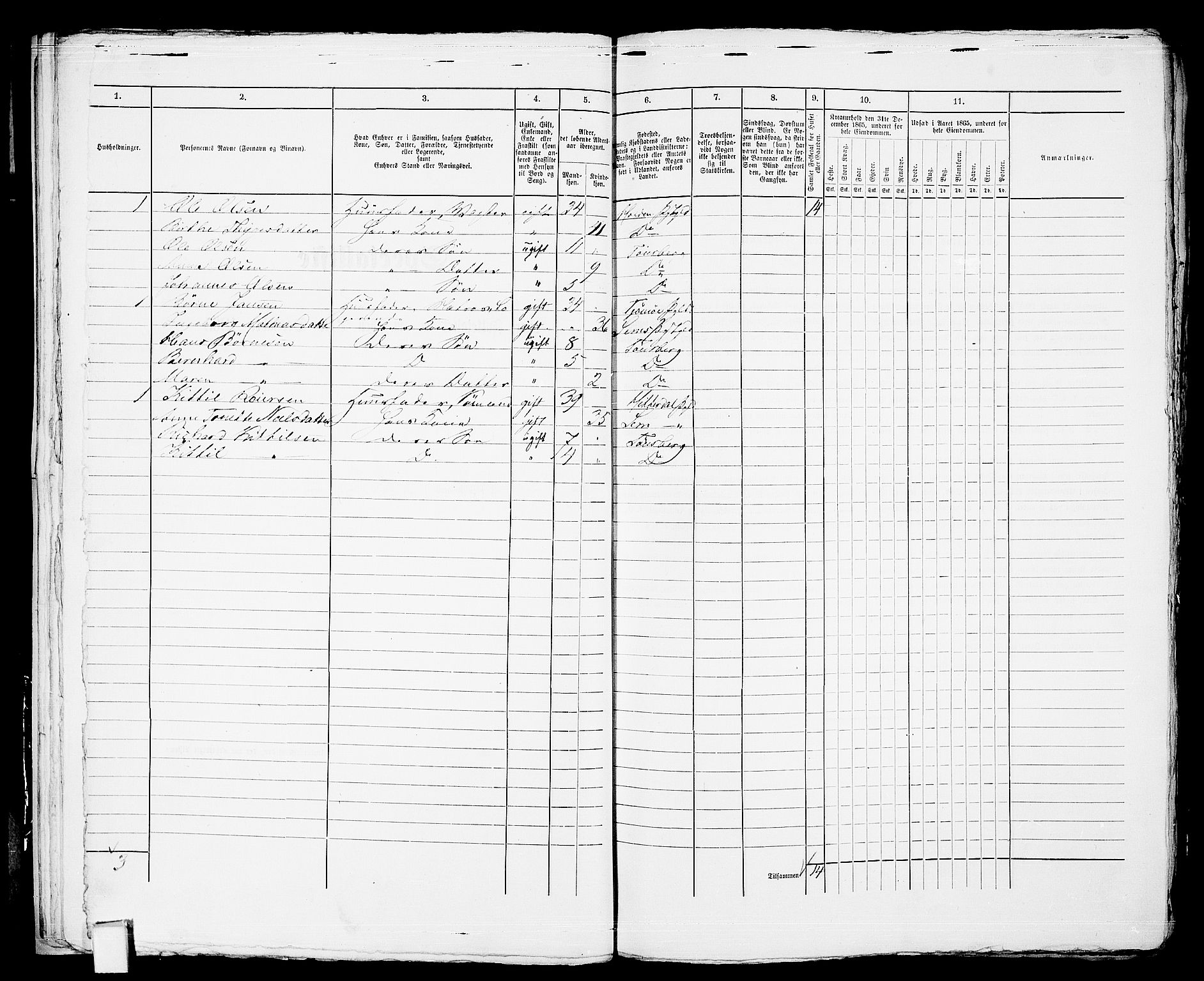 RA, 1865 census for Tønsberg, 1865, p. 33