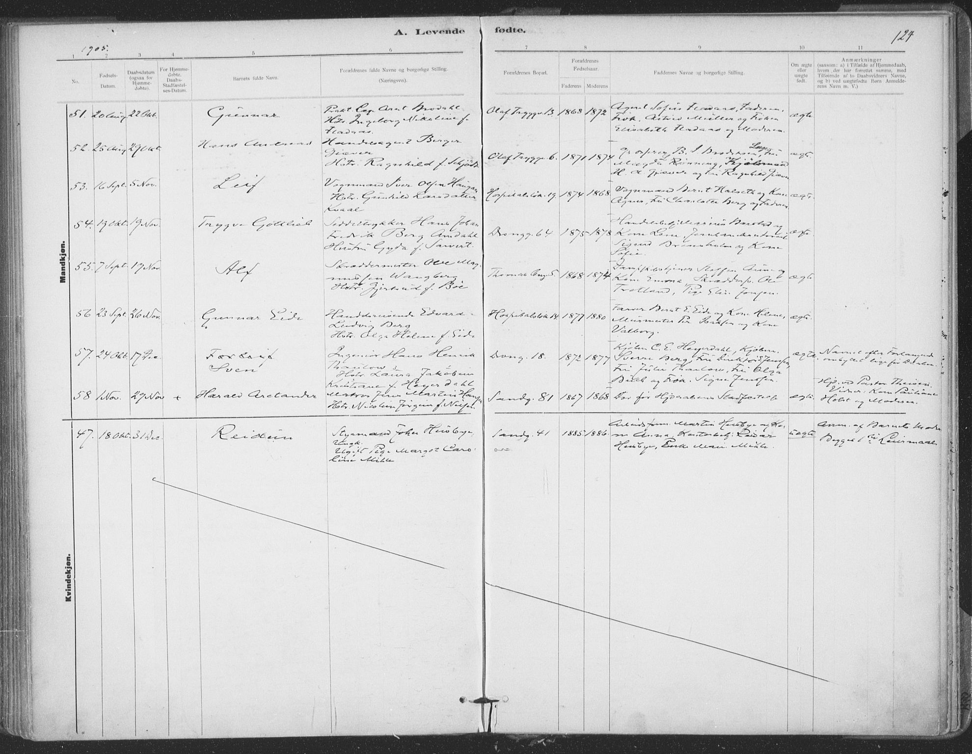 Ministerialprotokoller, klokkerbøker og fødselsregistre - Sør-Trøndelag, SAT/A-1456/602/L0122: Parish register (official) no. 602A20, 1892-1908, p. 124