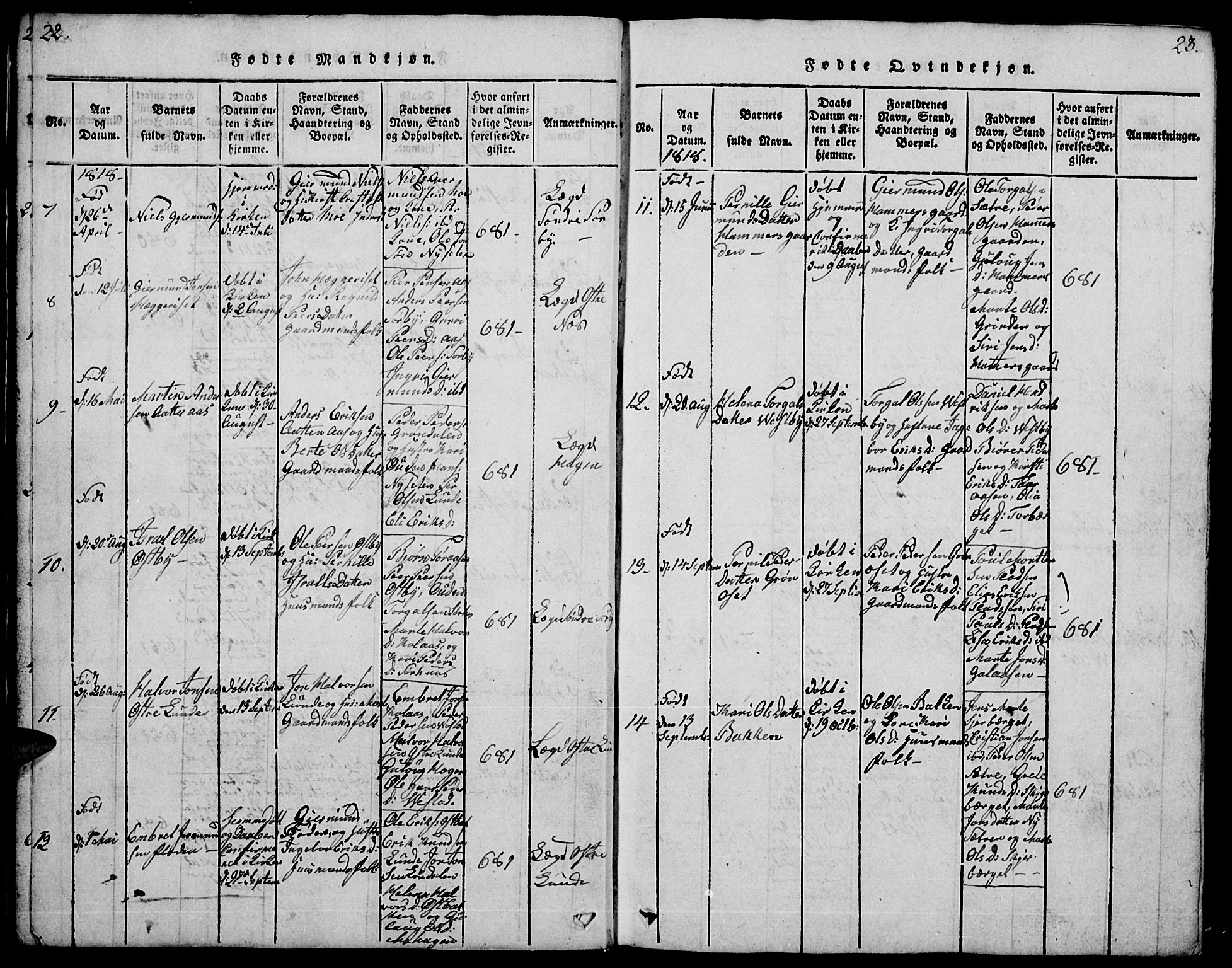 Trysil prestekontor, AV/SAH-PREST-046/H/Ha/Hab/L0004: Parish register (copy) no. 4, 1814-1841, p. 22-23