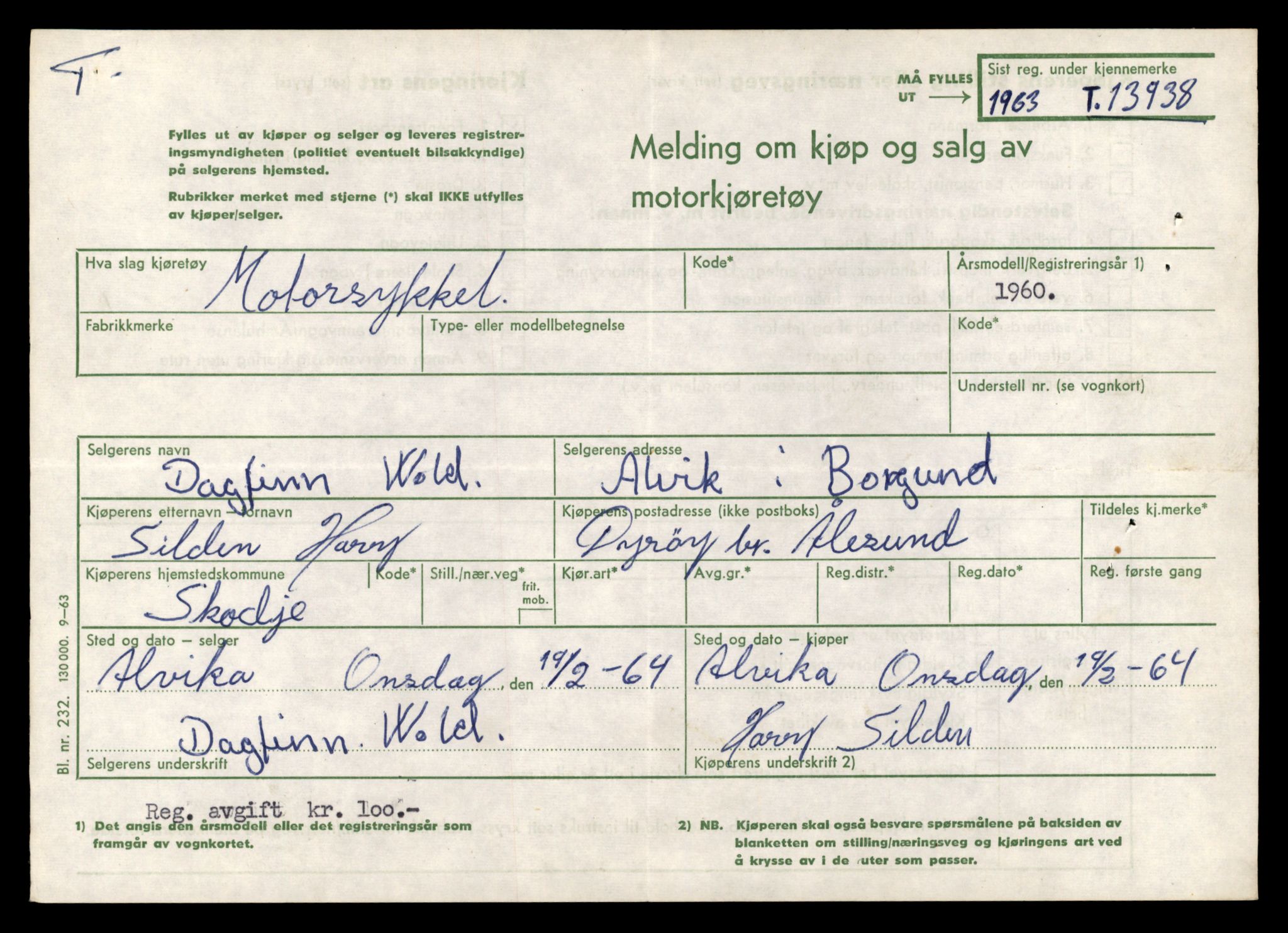 Møre og Romsdal vegkontor - Ålesund trafikkstasjon, AV/SAT-A-4099/F/Fe/L0042: Registreringskort for kjøretøy T 13906 - T 14079, 1927-1998, p. 558