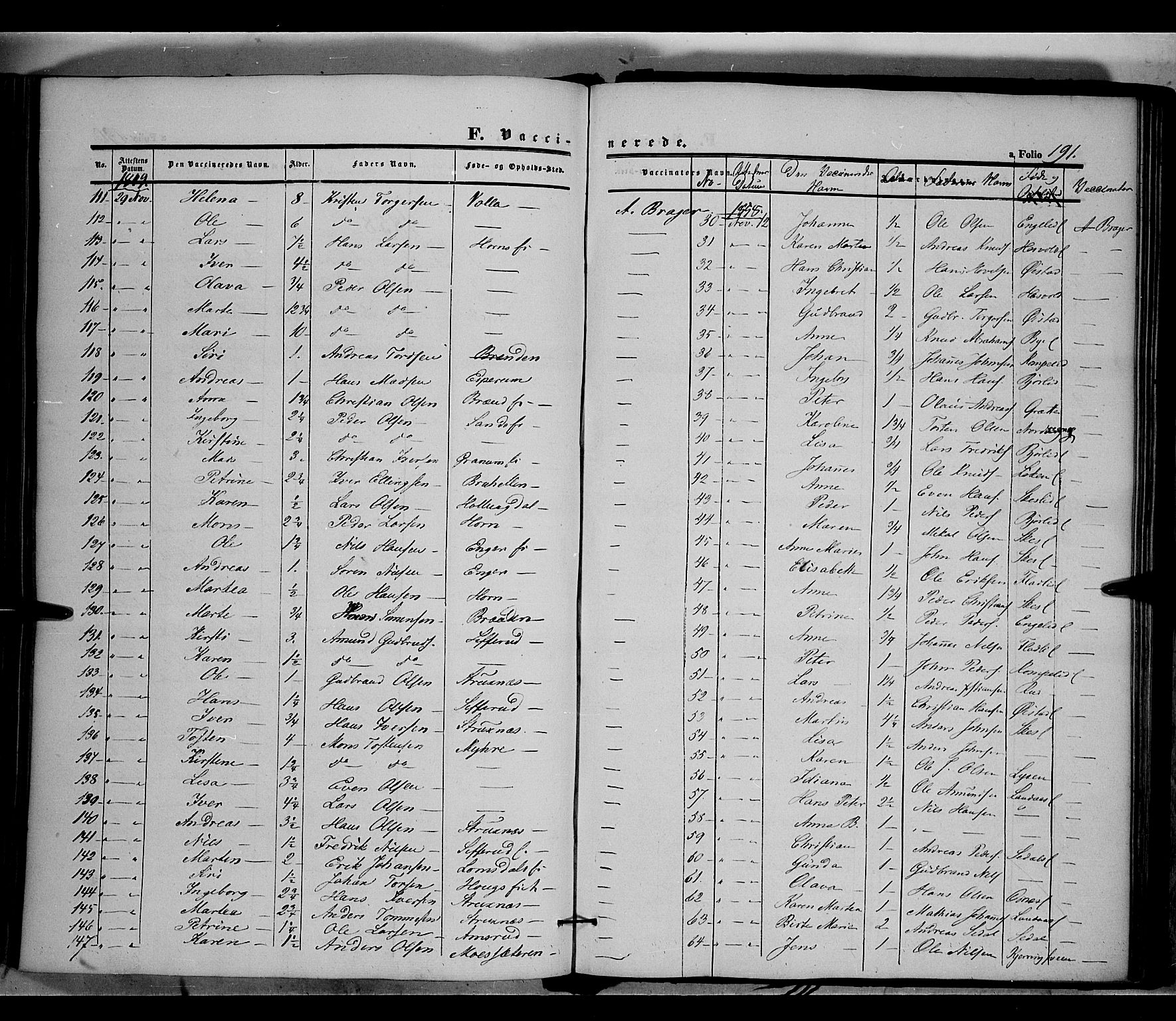 Land prestekontor, SAH/PREST-120/H/Ha/Haa/L0009: Parish register (official) no. 9, 1847-1859, p. 191