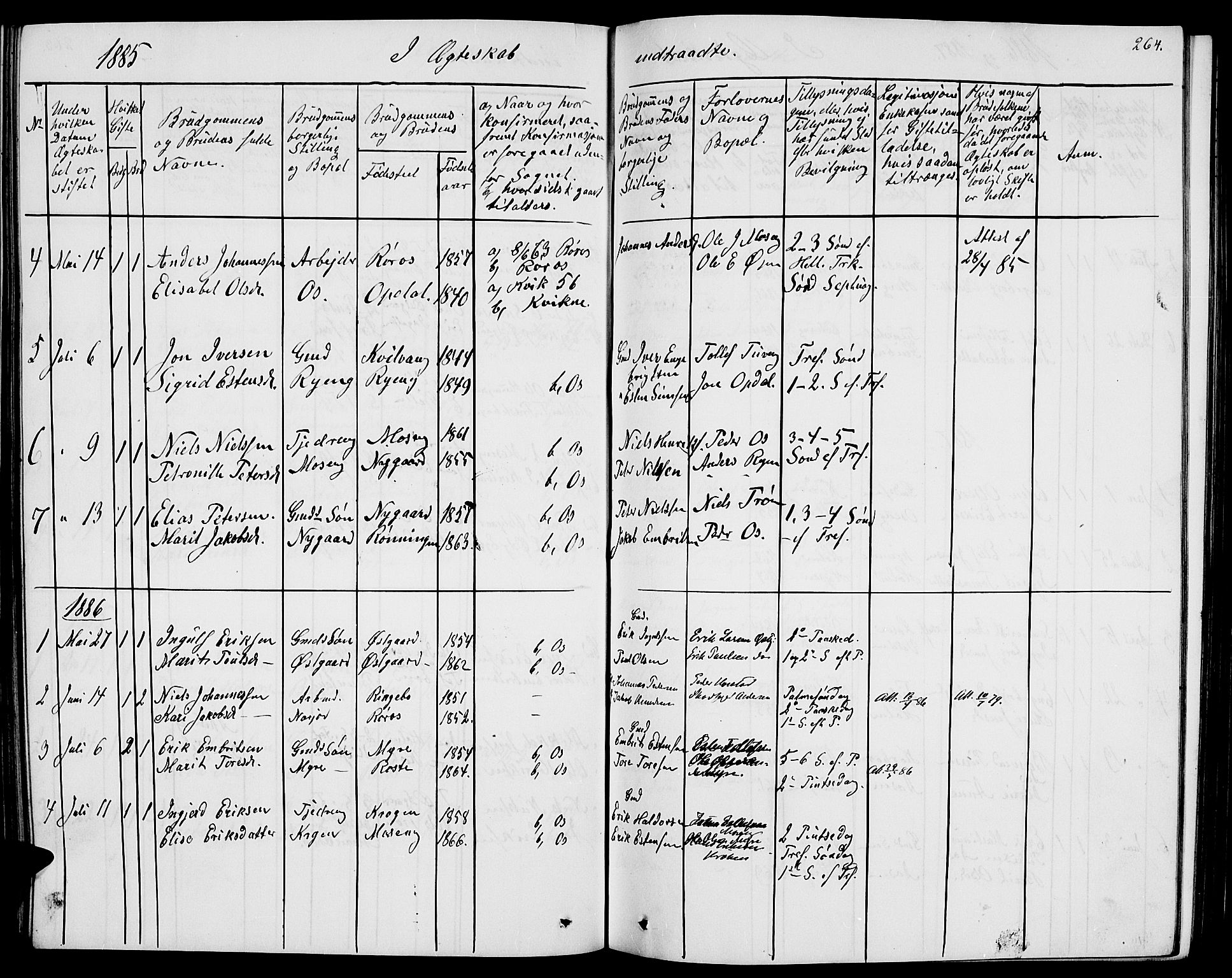 Tolga prestekontor, SAH/PREST-062/L/L0004: Parish register (copy) no. 4, 1845-1887, p. 264