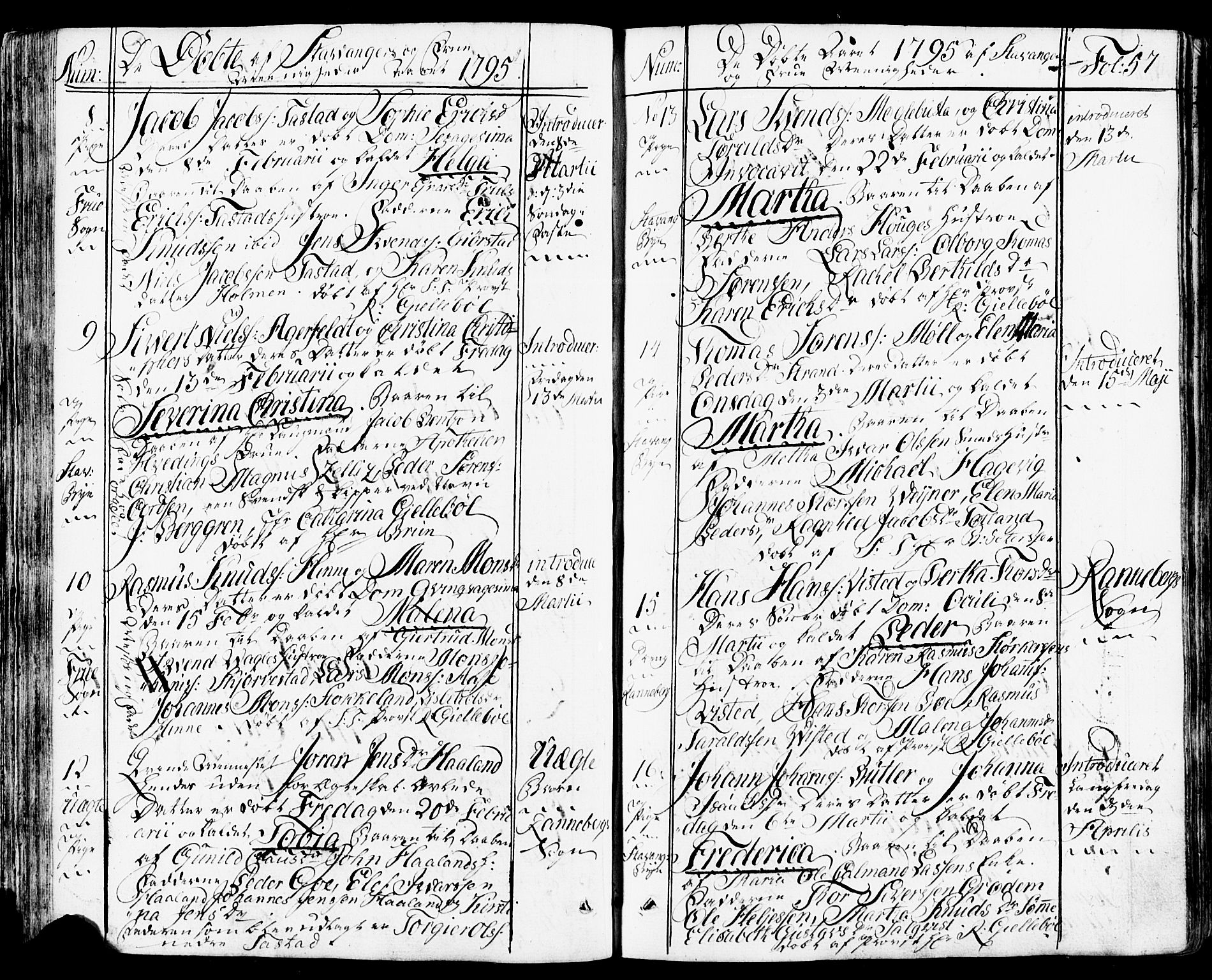 Domkirken sokneprestkontor, SAST/A-101812/001/30/30BB/L0007: Parish register (copy) no. B 7, 1791-1813, p. 57