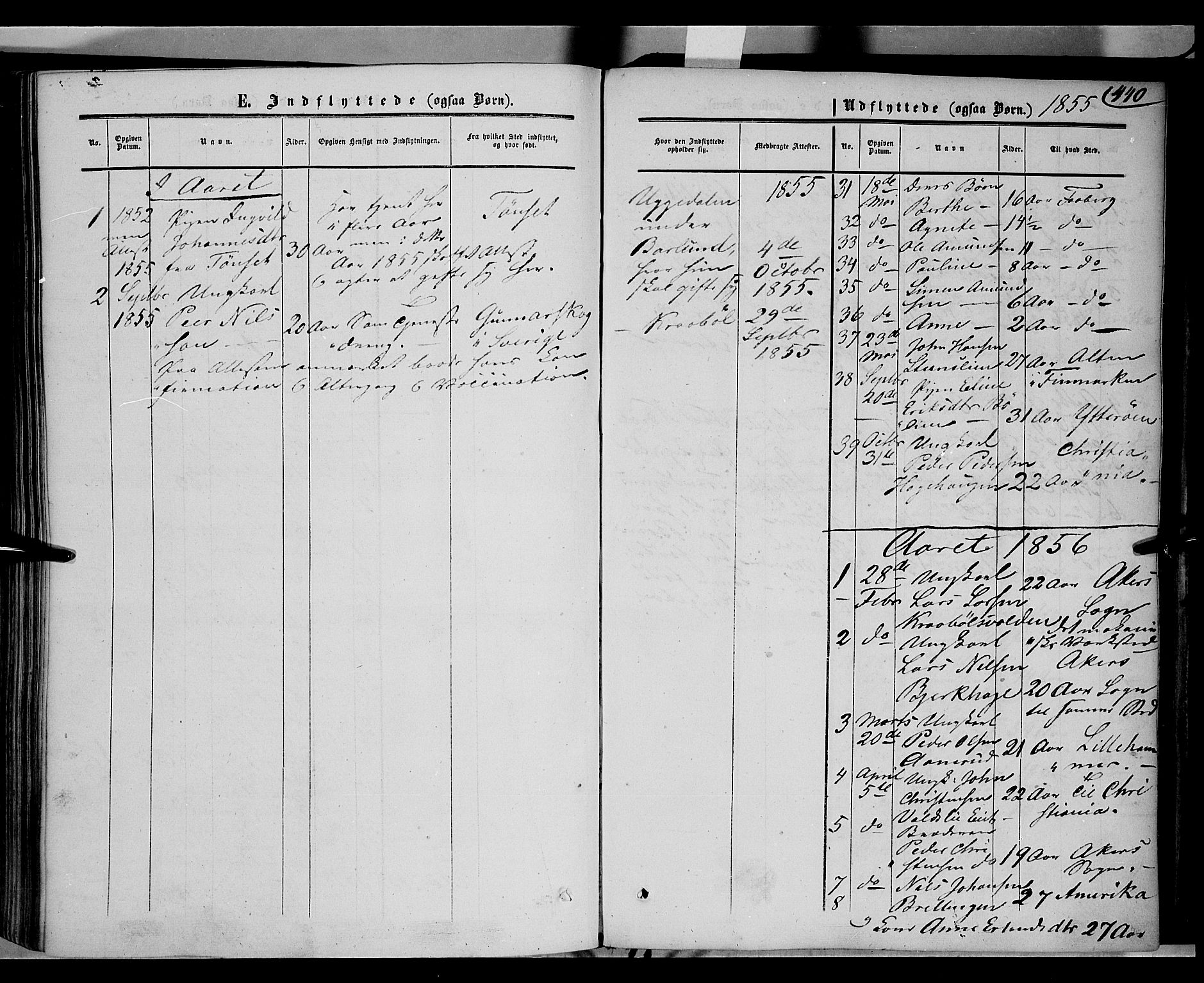 Gausdal prestekontor, SAH/PREST-090/H/Ha/Haa/L0008: Parish register (official) no. 8, 1850-1861, p. 440