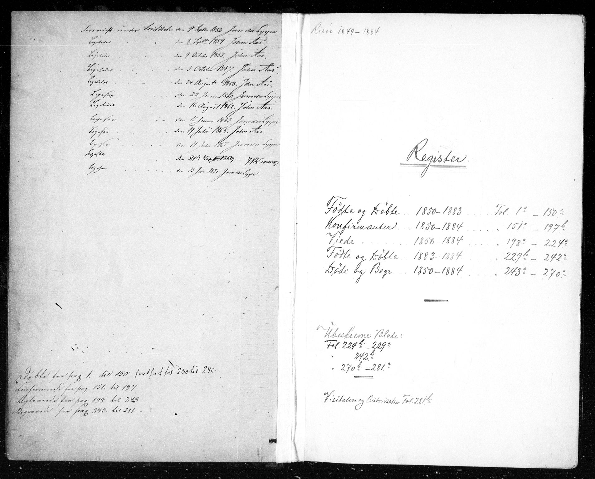 Risør sokneprestkontor, SAK/1111-0035/F/Fb/L0006: Parish register (copy) no. B 6, 1850-1884
