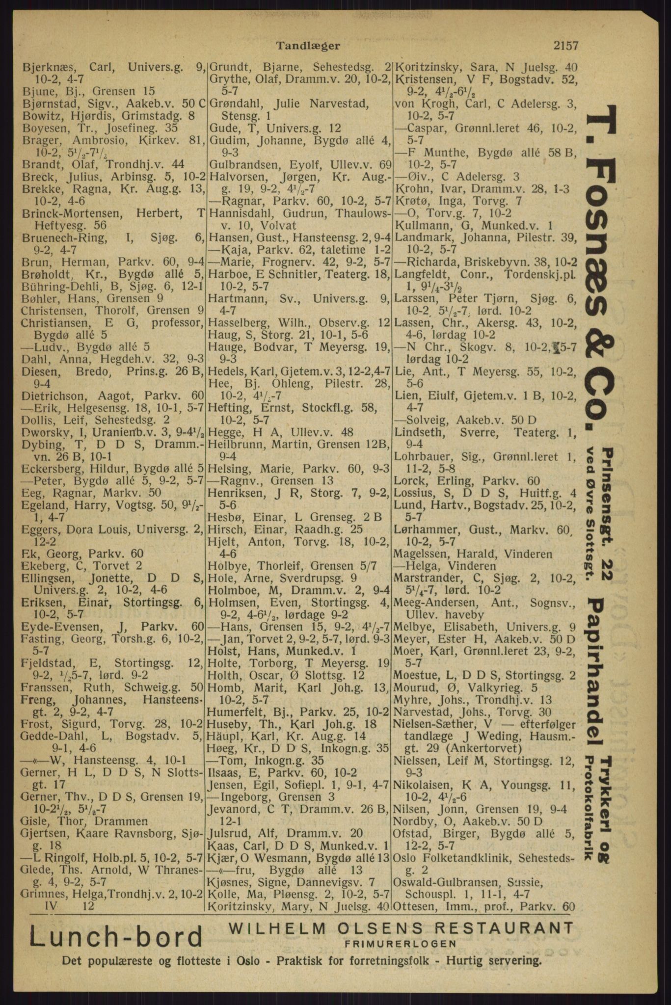 Kristiania/Oslo adressebok, PUBL/-, 1927, p. 2157