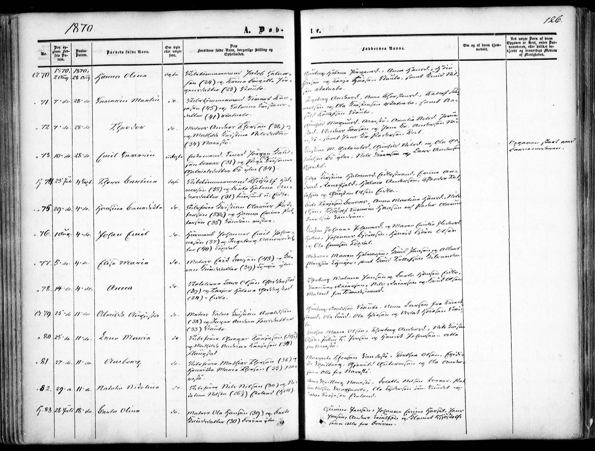 Dypvåg sokneprestkontor, AV/SAK-1111-0007/F/Fa/Faa/L0006: Parish register (official) no. A 6, 1855-1872, p. 126