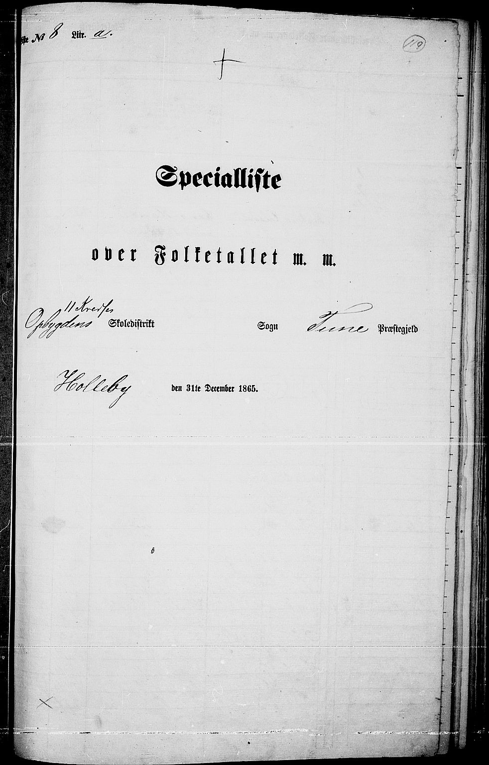 RA, 1865 census for Tune, 1865, p. 201