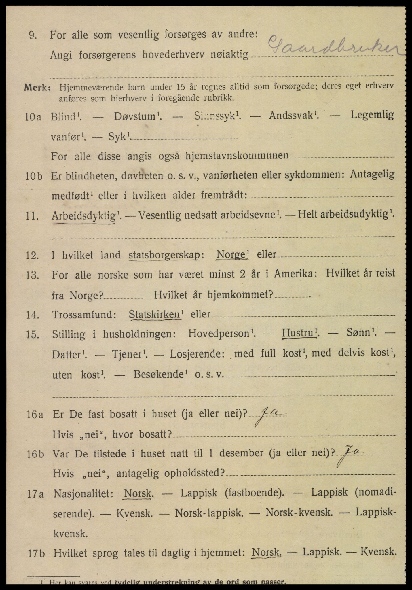 SAT, 1920 census for Snåsa, 1920, p. 5605