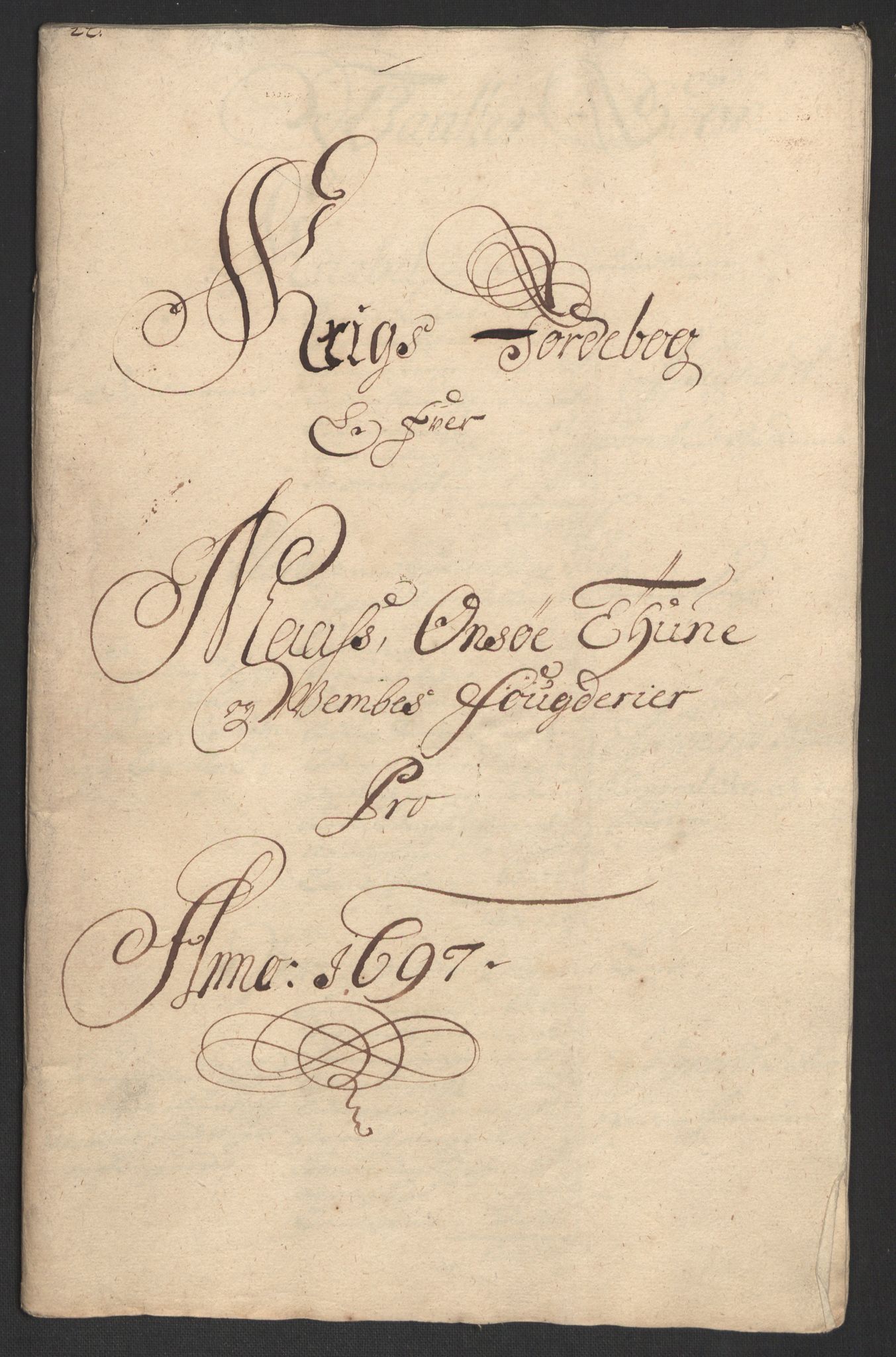 Rentekammeret inntil 1814, Reviderte regnskaper, Fogderegnskap, RA/EA-4092/R04/L0125: Fogderegnskap Moss, Onsøy, Tune, Veme og Åbygge, 1697, p. 94