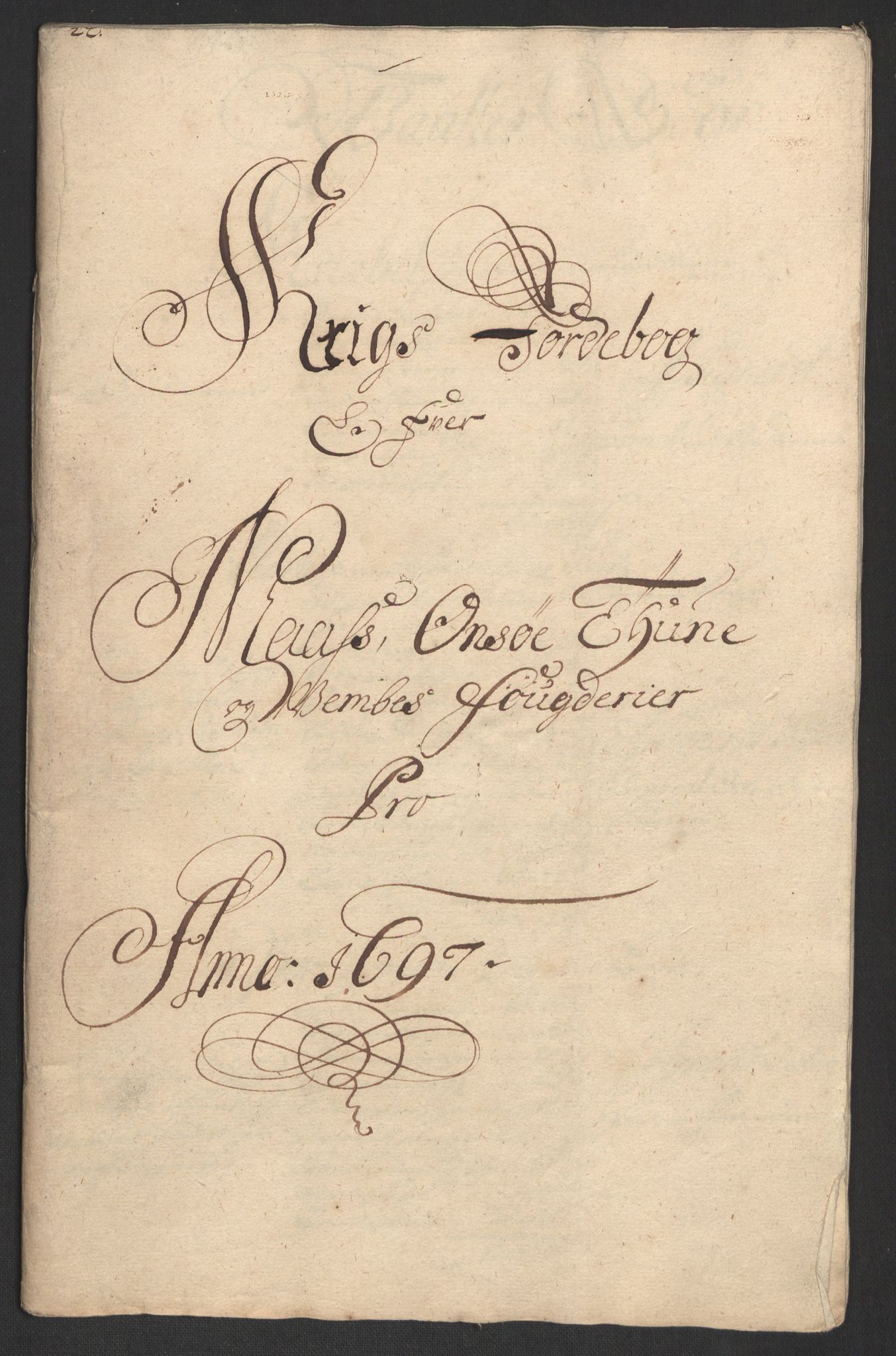 Rentekammeret inntil 1814, Reviderte regnskaper, Fogderegnskap, AV/RA-EA-4092/R04/L0125: Fogderegnskap Moss, Onsøy, Tune, Veme og Åbygge, 1697, p. 94