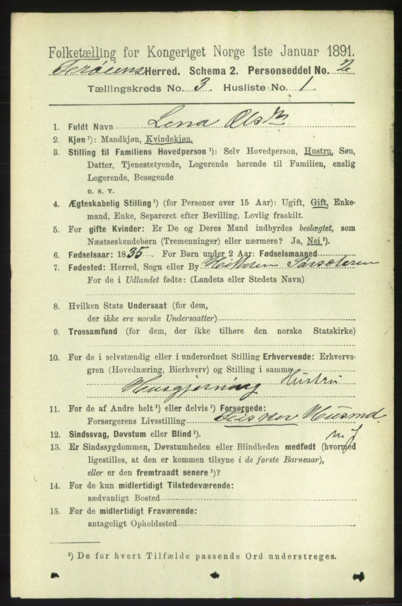 RA, 1891 census for 1619 Frøya, 1891, p. 1973