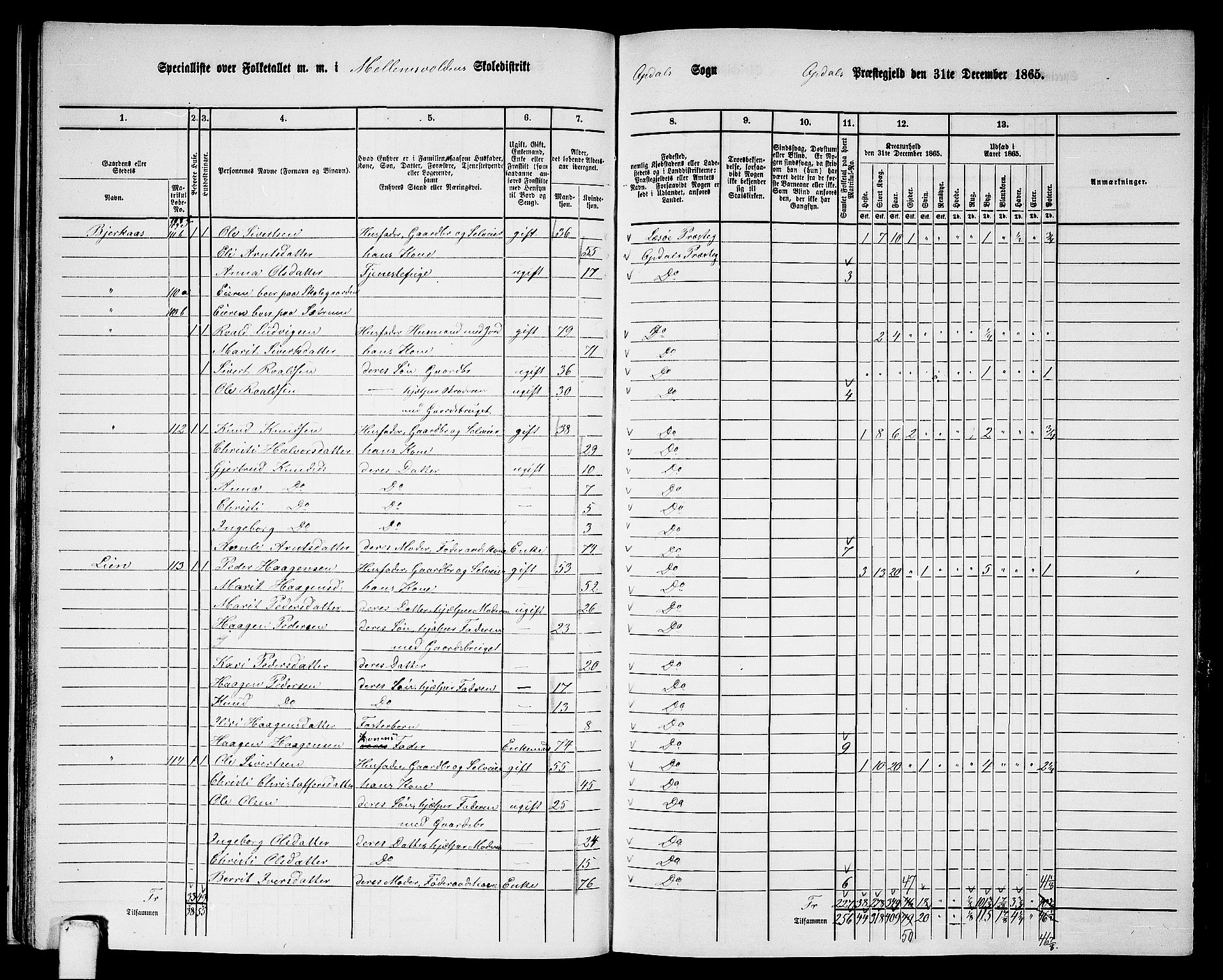 RA, 1865 census for Oppdal, 1865, p. 36